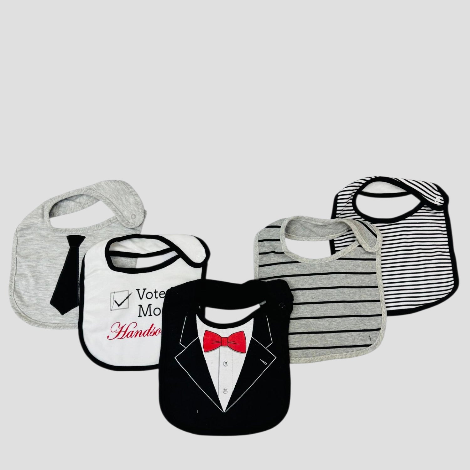 Hudson Branded Fancy Baby Bibs – Pack of 5