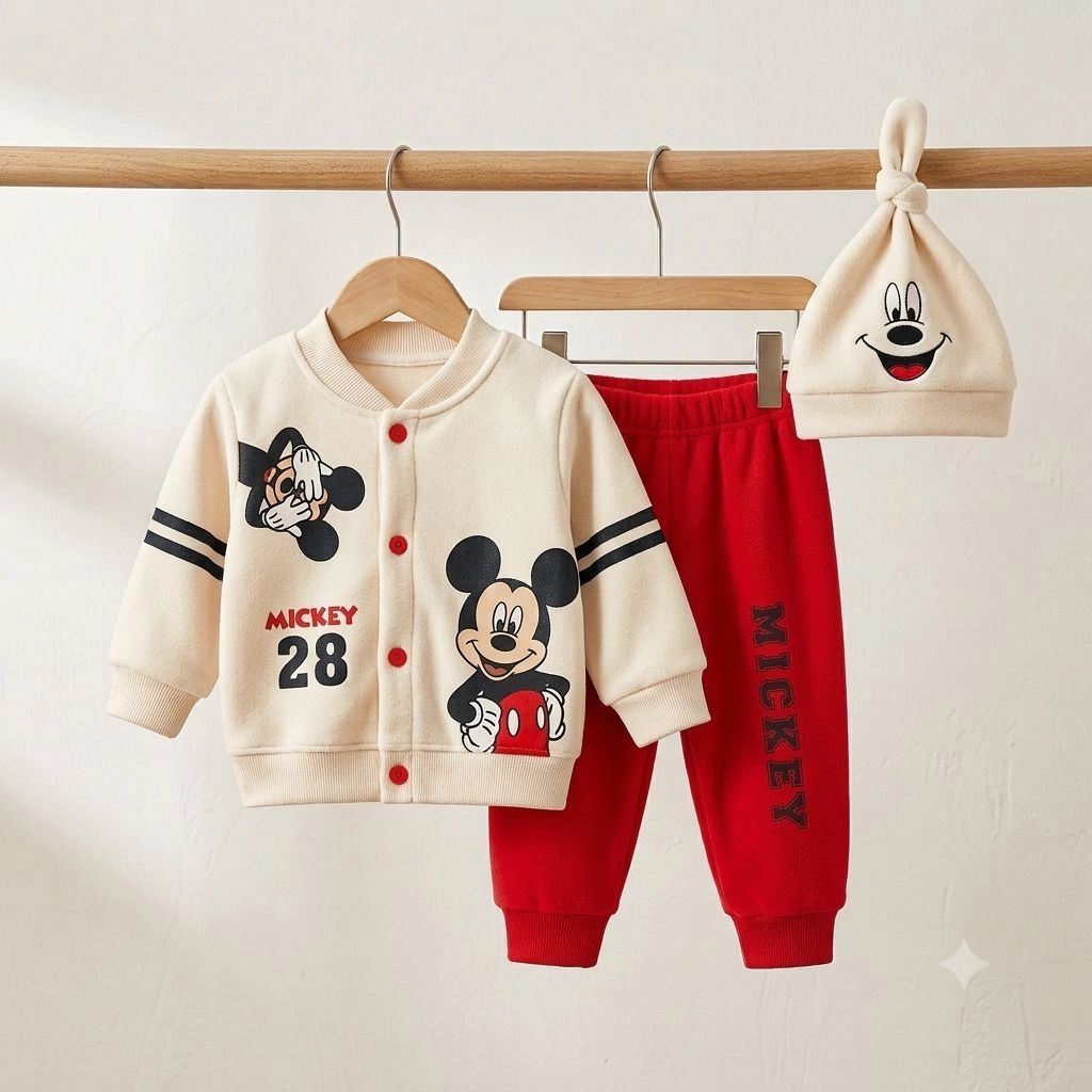 SK Winter Fleece Velvet Pajama Shirt With Cap(0-3 months)
