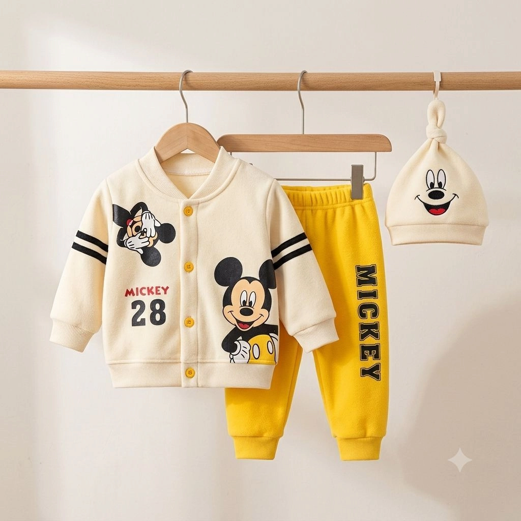 SK Winter Fleece Velvet Pajama Shirt With Cap(0-3 months)