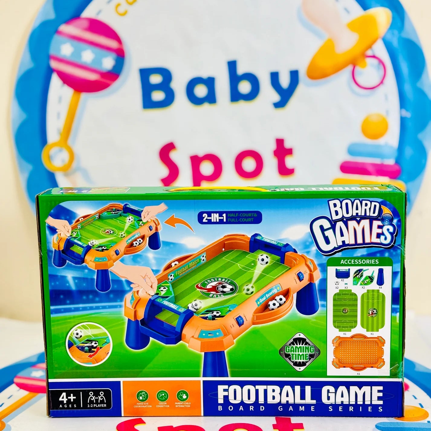 2-in-1 Tabletop Football Game Set for Kids – Mini Soccer Board Game with Accessories