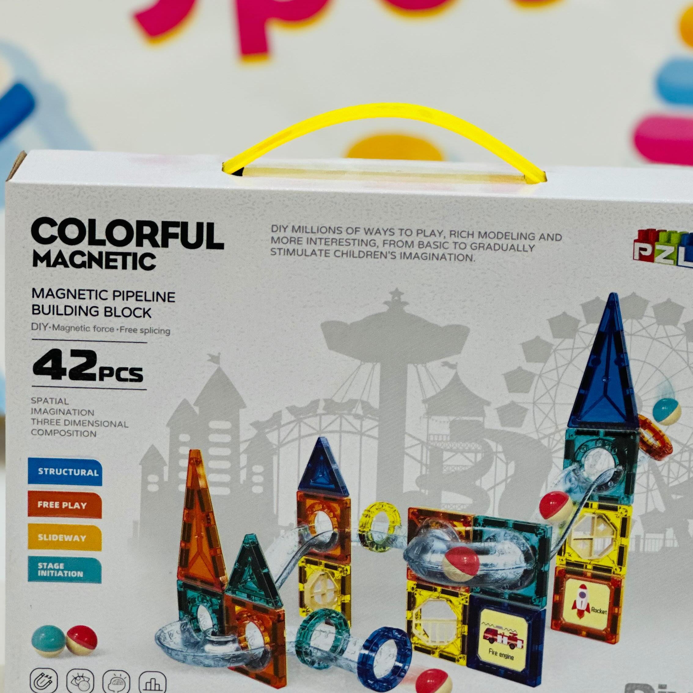42pcs Magnetic Colorful Building Blocks