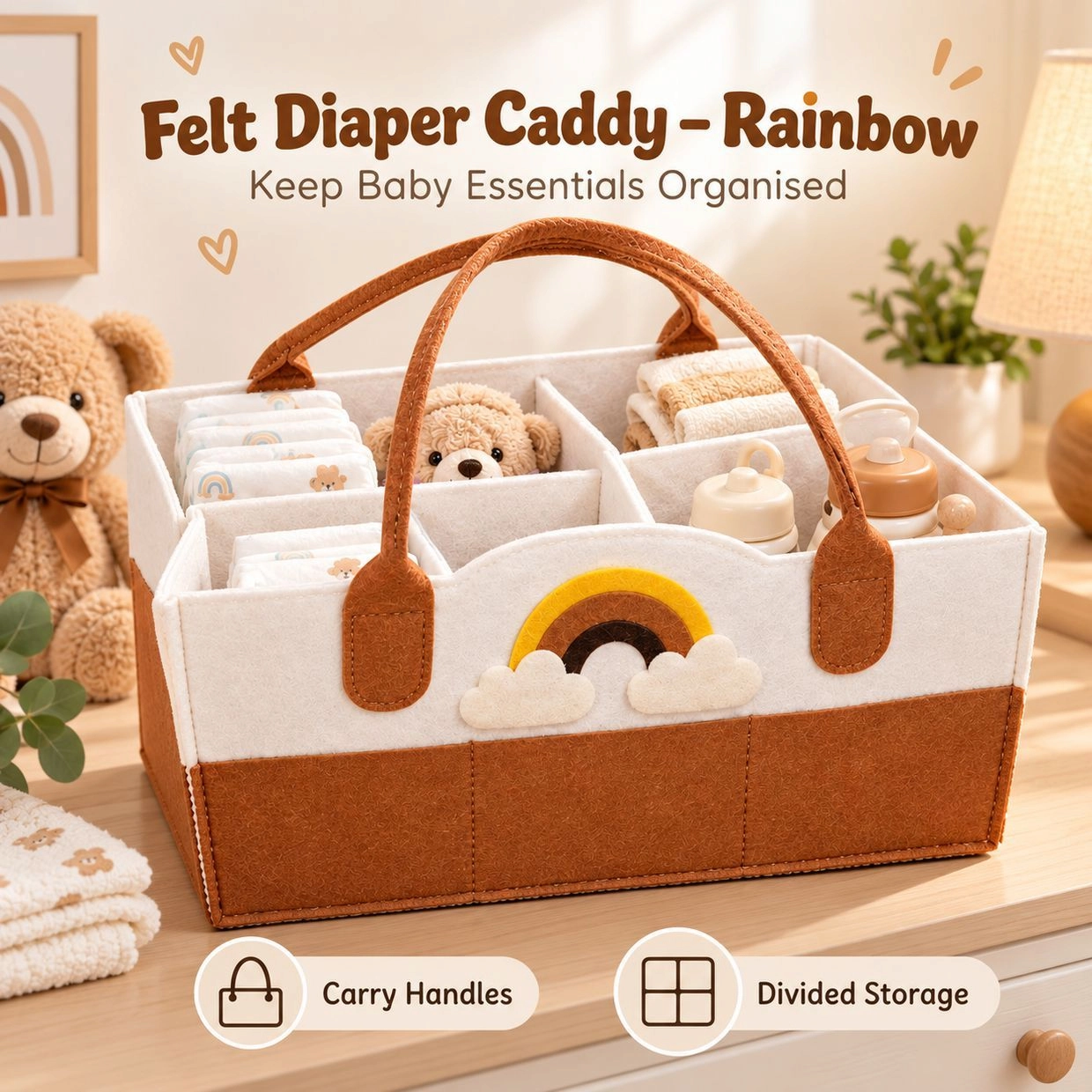 Baby Diaper Caddy Organizer(Original Imported)