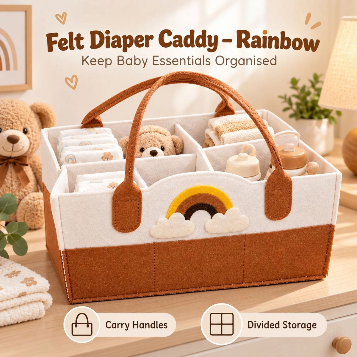 Baby Diaper Caddy Organizer(Original Imported)