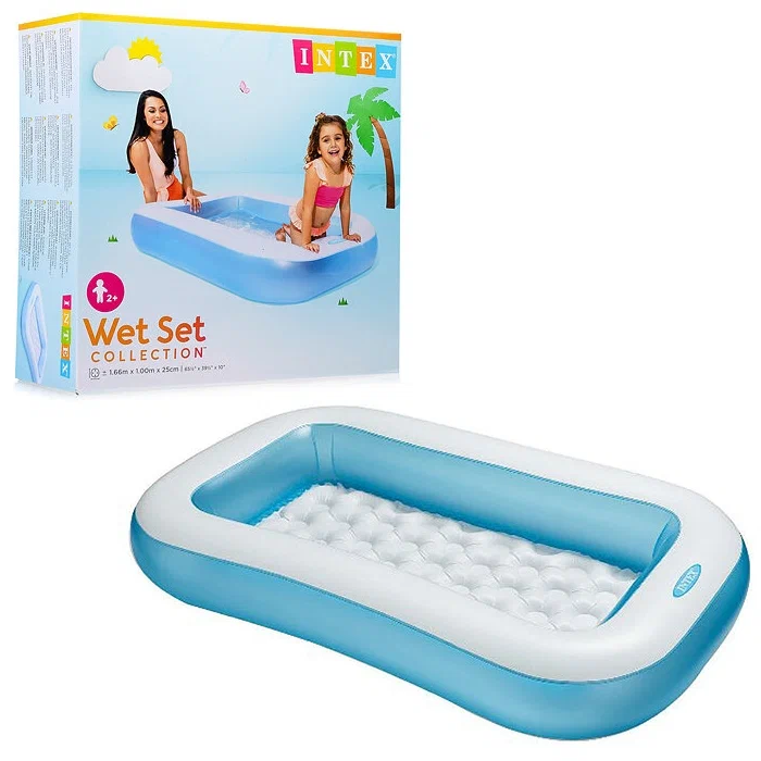 🌊 Dive into fun with our complete range of baby swimming pools! 🏊♂️ From colorful designs to safe, sturdy materials, we have everything you need to keep your little one cool and entertained this summer. 💦 Perfect for backyard playdates and family gatherings. Discover our collection now and make a splash! 🌞👶&nbsp;

65.5" L x 39.5" W x 11" H (1.66m x 1.00m x 28cm) Inflated.
12ga (0.30mm) Vinyl.
Soft Inflatable Floor.
Good for use on balconies and terraces.
Capacity 6.5" (17cm) of wall height 24 gal (90L)