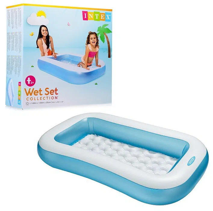 🌊 Dive into fun with our complete range of baby swimming pools! 🏊♂️ From colorful designs to safe, sturdy materials, we have everything you need to keep your little one cool and entertained this summer. 💦 Perfect for backyard playdates and family gatherings. Discover our collection now and make a splash! 🌞👶&nbsp;

65.5" L x 39.5" W x 11" H (1.66m x 1.00m x 28cm) Inflated.
12ga (0.30mm) Vinyl.
Soft Inflatable Floor.
Good for use on balconies and terraces.
Capacity 6.5" (17cm) of wall height 24 gal (90L)