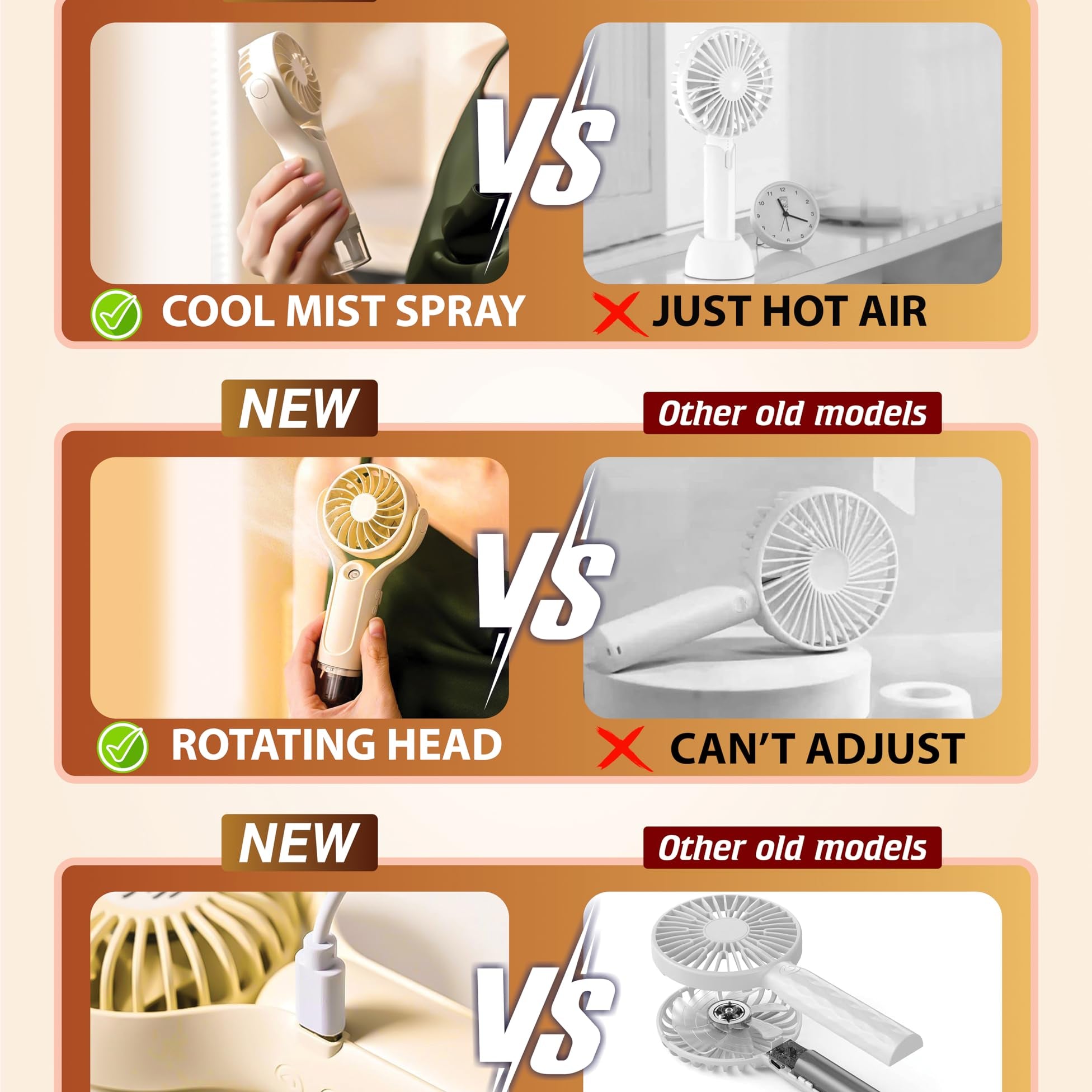 Mega electric hand fans with mist