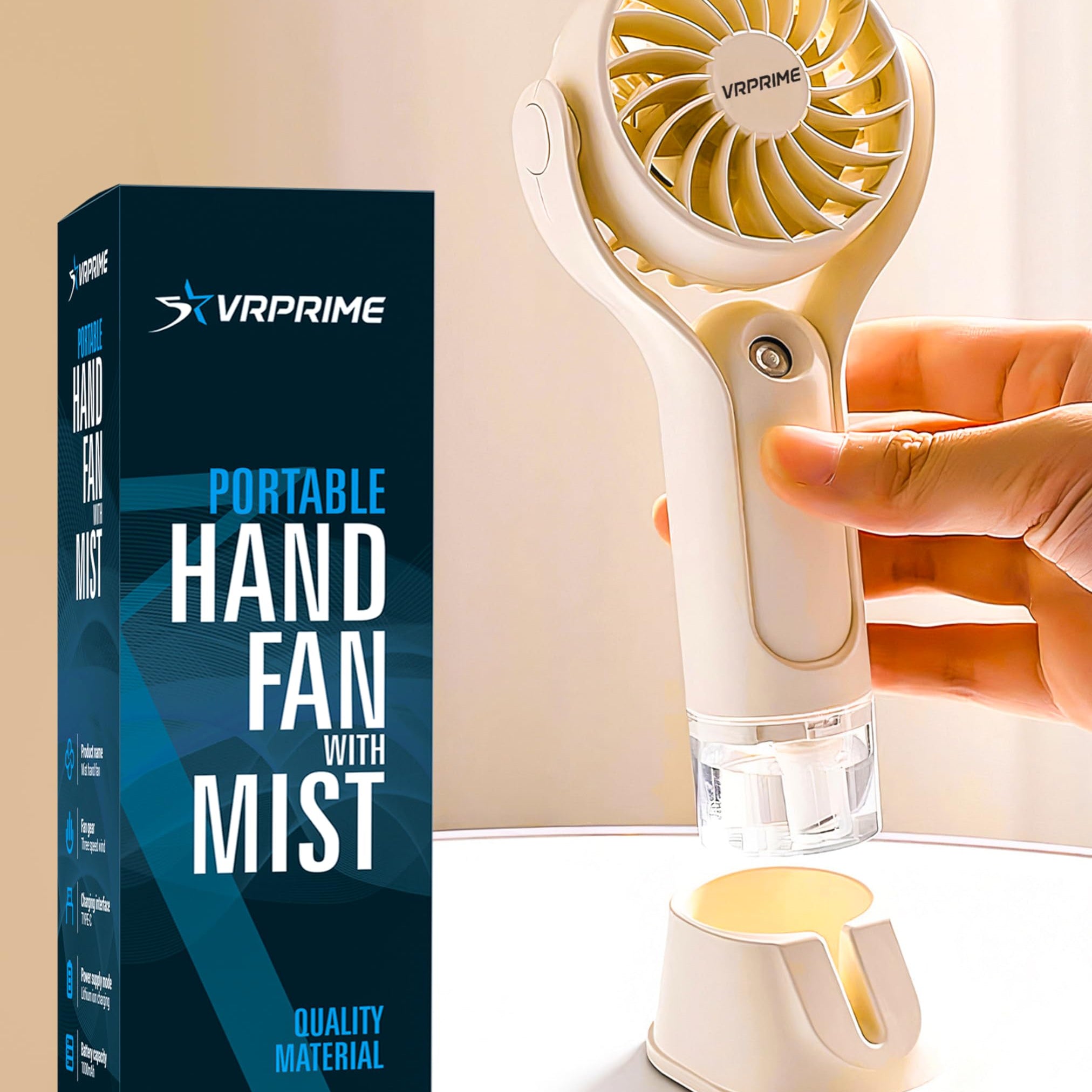 Mega electric hand fans with mist