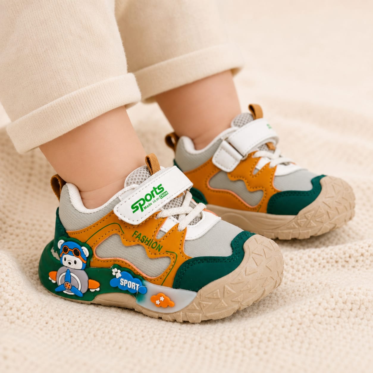 Imported Boys' Chunky Jogger Sneakers (green) - Toddler Sizes 22-26
