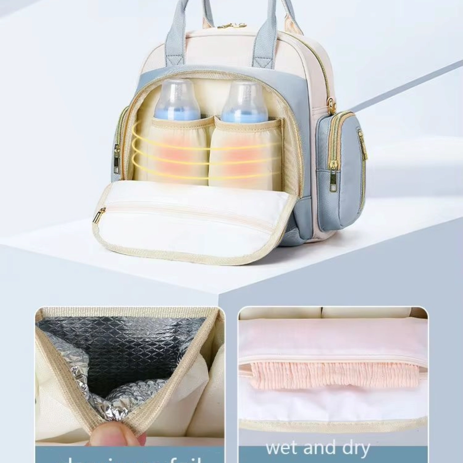 Luxury Multi-function Mother Backpack  Waterproof Diaper Bag Fashion Mummy Baby Bag