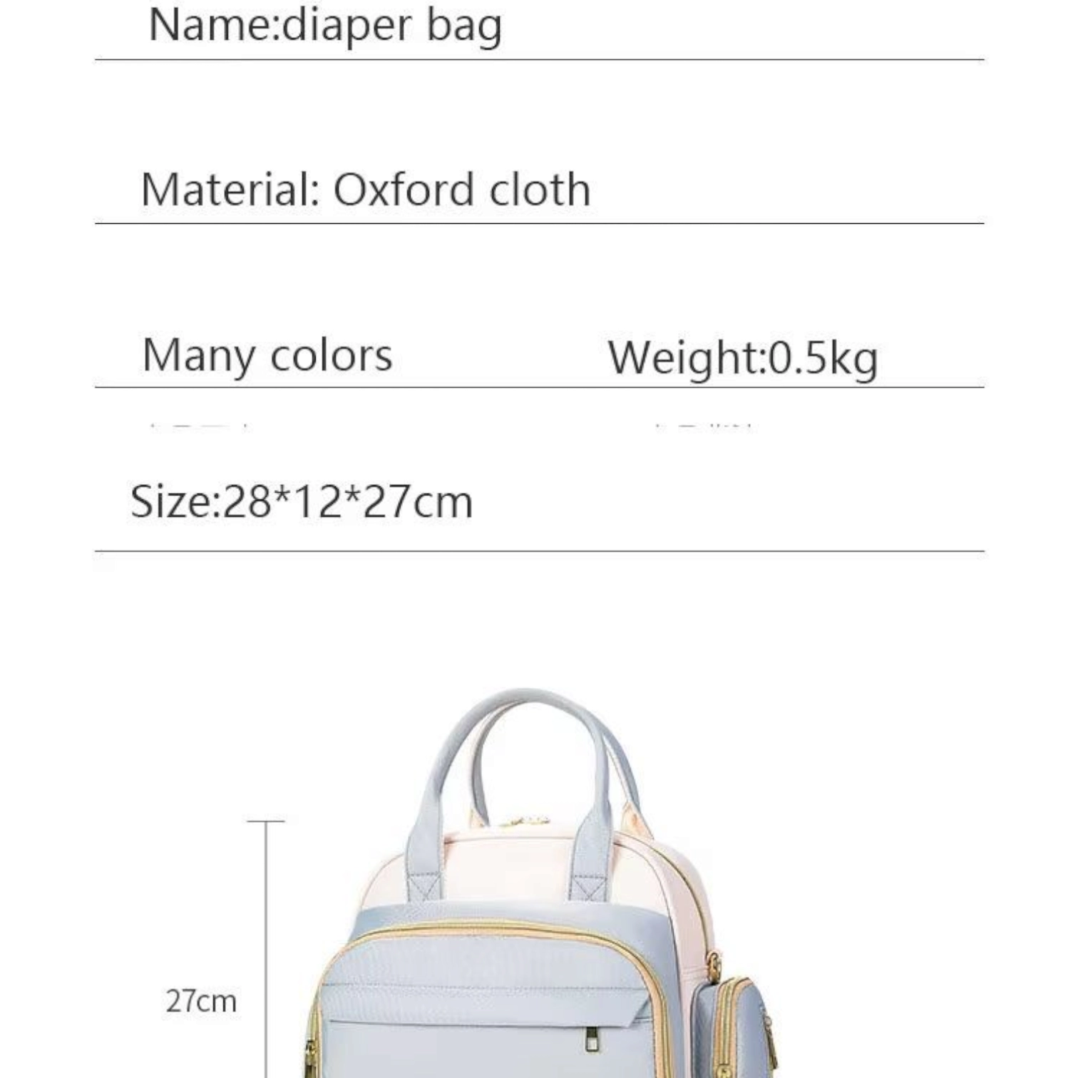 Luxury Multi-function Mother Backpack  Waterproof Diaper Bag Fashion Mummy Baby Bag