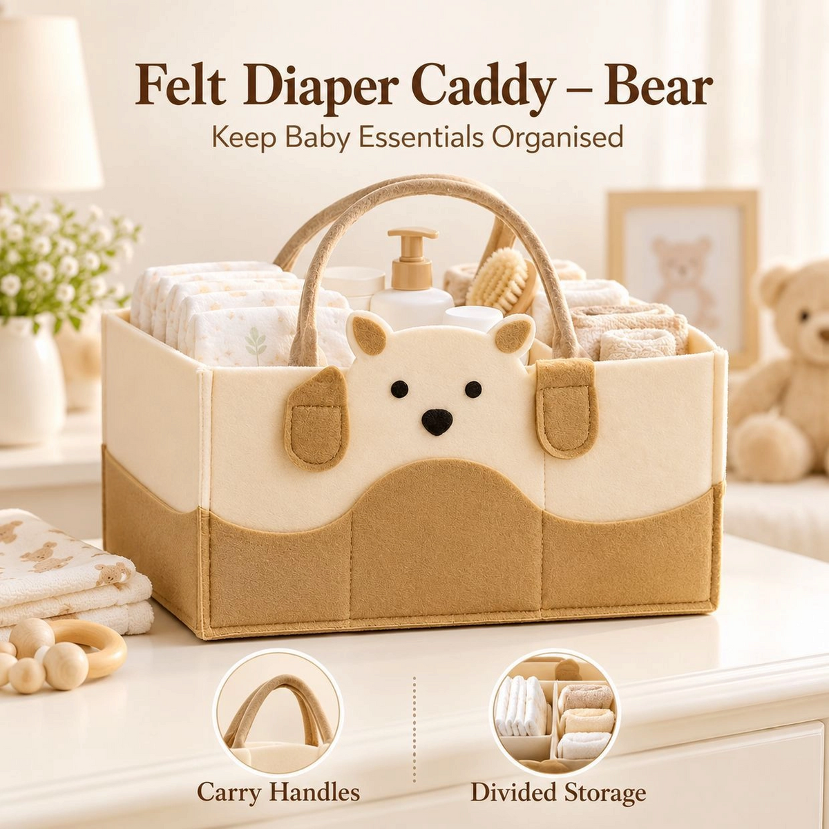 Baby Diaper Caddy Organizer(Original Imported)