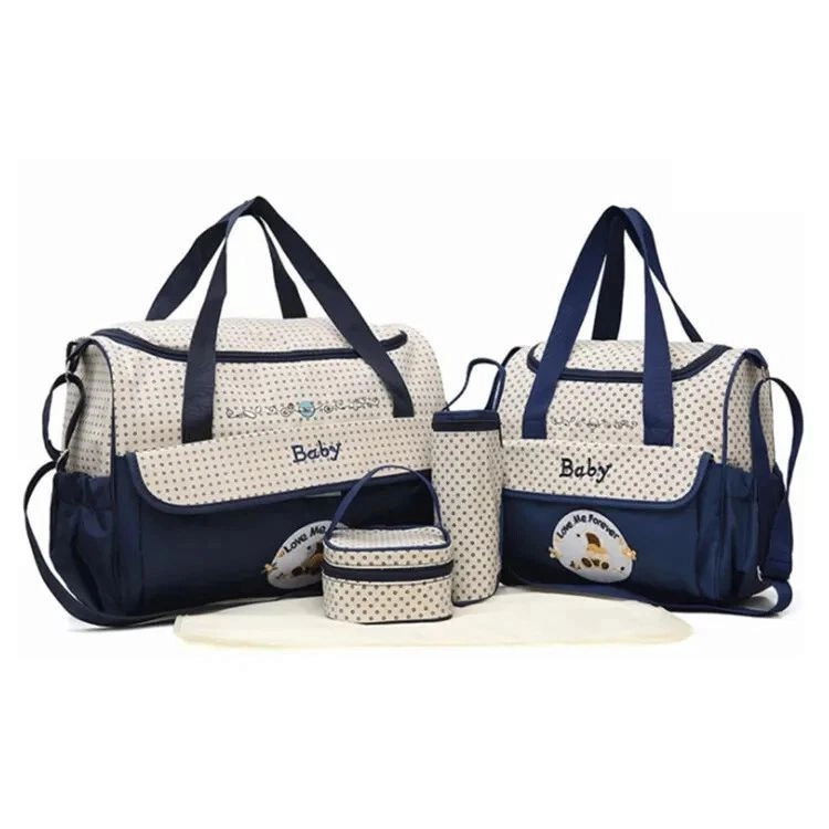 5 pcs baby/mother bag set Blue