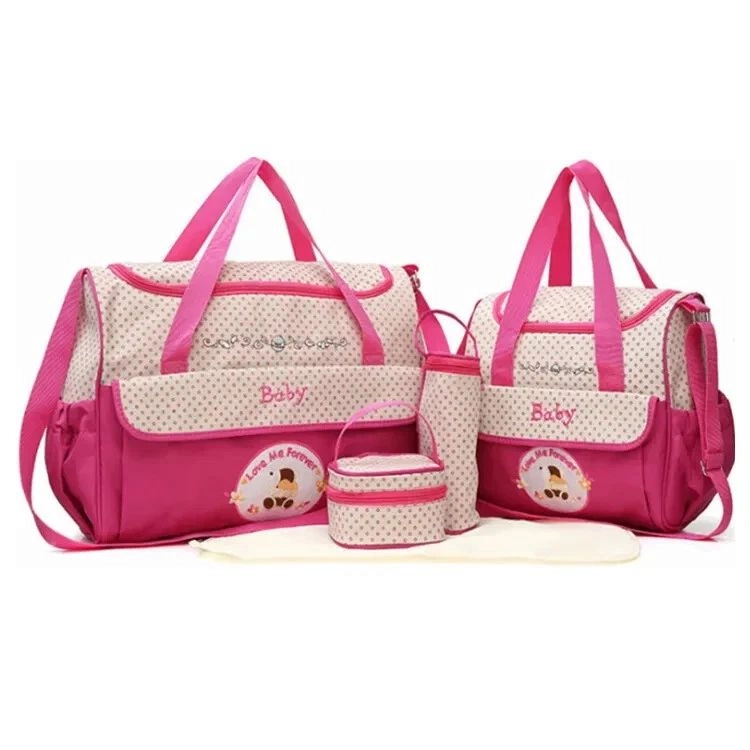 5 pcs baby/mother bag set Pink