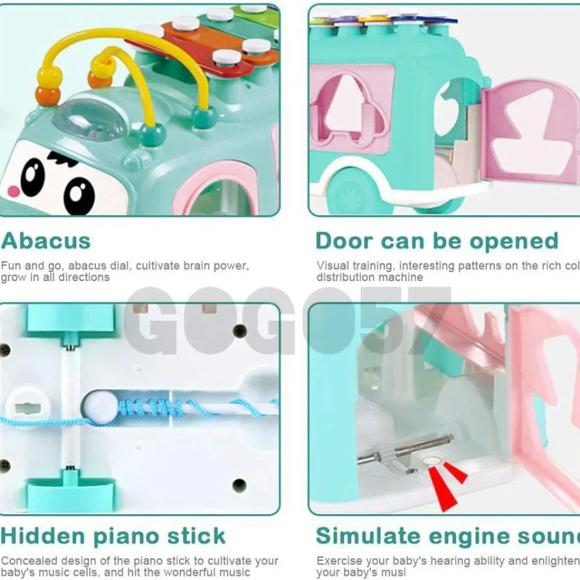 🎶 Huanger 3-in-1 Musical Xylophone Bus – Fun & Learning in One! 🚌