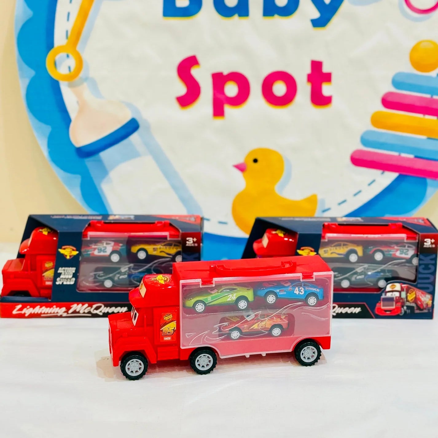 🚗&nbsp;Mega Transporter Truck with Dinky Cars – Adventure on Wheels!&nbsp;🚚💥

Let your little ones dive into a world of imaginative play with this&nbsp;Mega Transporter Truck&nbsp;set! Perfect for kids who love cars and trucks, this set sparks creativity as they load, transport, and unload their mini vehicles, creating endless adventures.

🛠️&nbsp;Why Kids Love It?
✅&nbsp;No Batteries Needed&nbsp;– Pure, unplugged play for hours of fun!
✅&nbsp;Durable Build&nbsp;– Made from high-quality&nbsp;plastic and