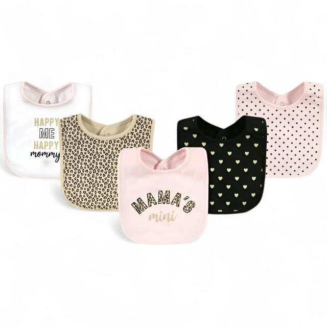 Hudson Branded Fancy Baby Bibs – Pack of 5
