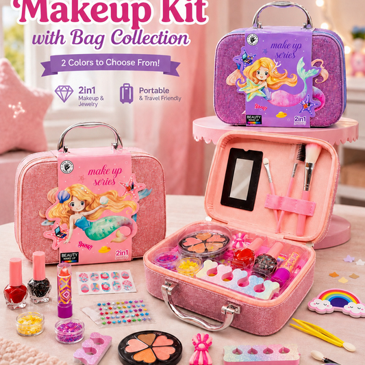 Kids' Beautiful Makeup Kit with Bag Collection