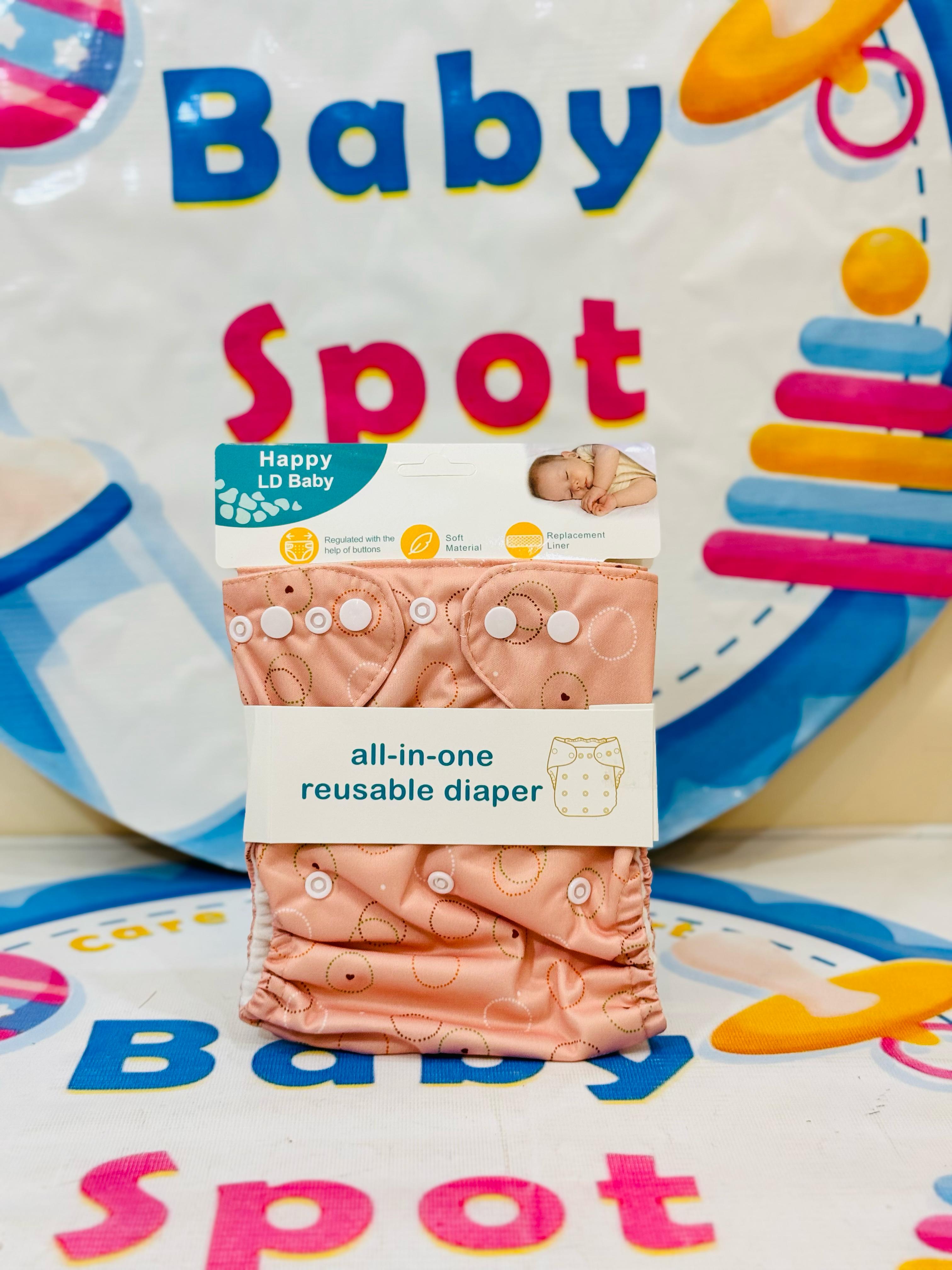 All in 1 reuseable Washable Diaper with liner(0-24m) adjustable