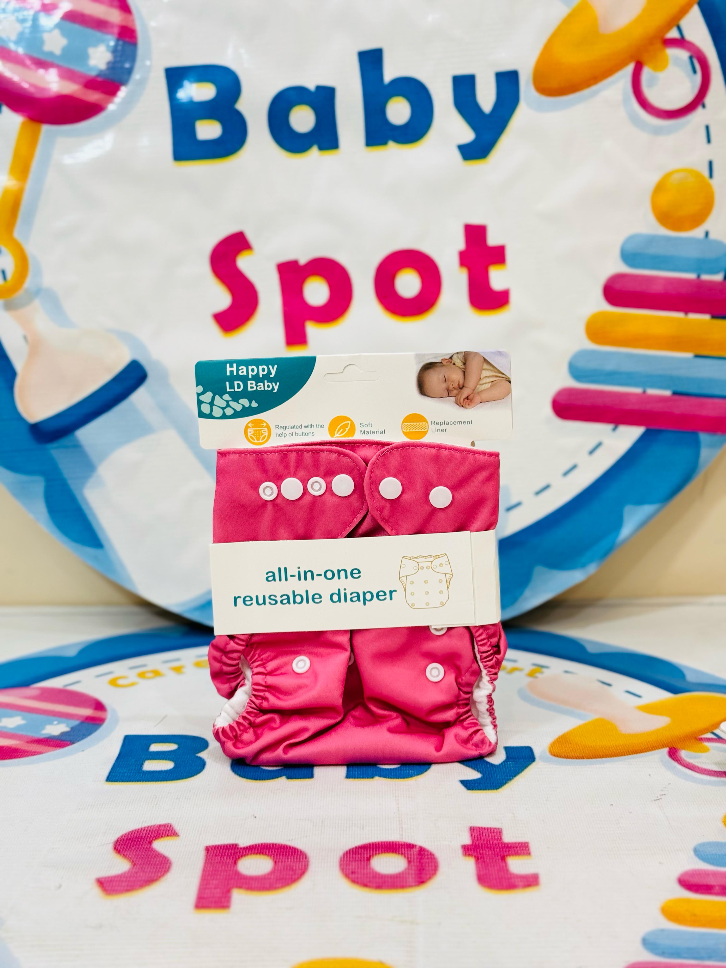 All in 1 reuseable Washable Diaper with liner(0-24m) adjustable