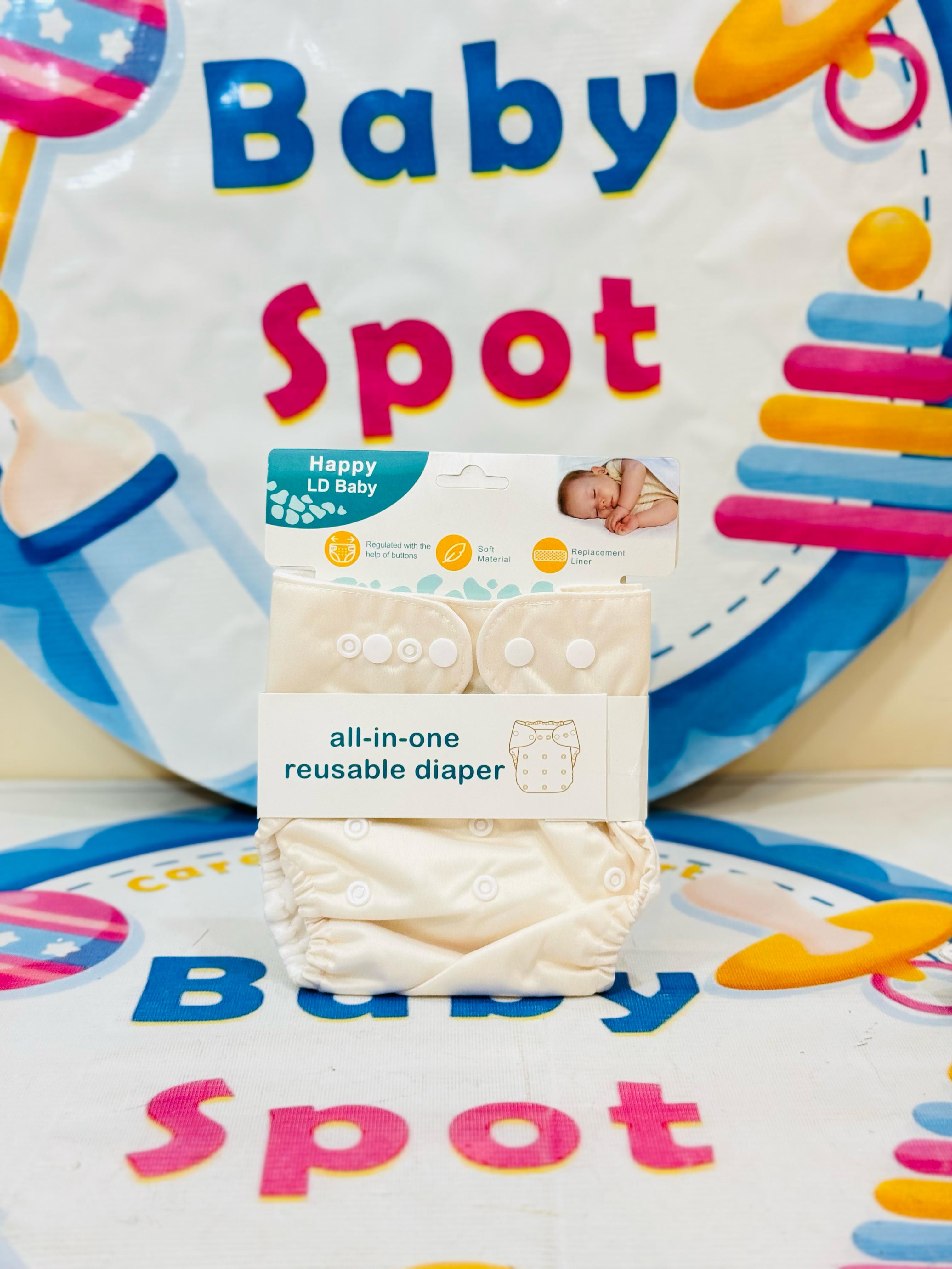 All in 1 reuseable Washable Diaper with liner(0-24m) adjustable