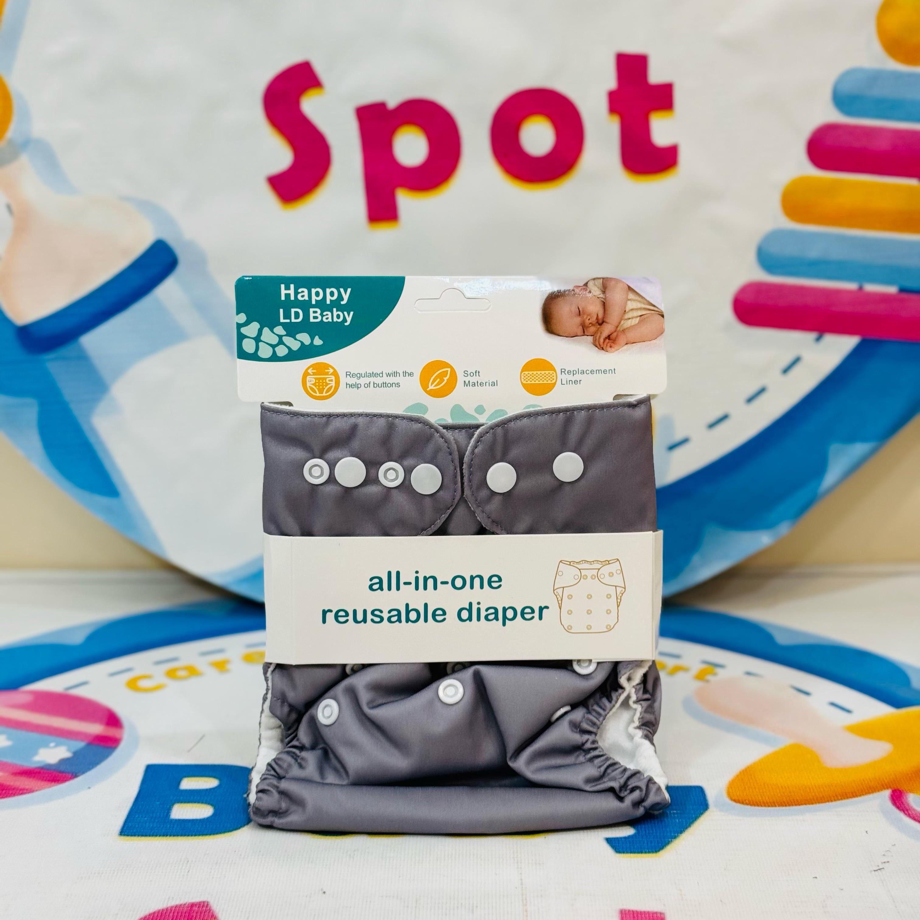 All in 1 reuseable Washable Diaper with liner(0-24m) adjustable