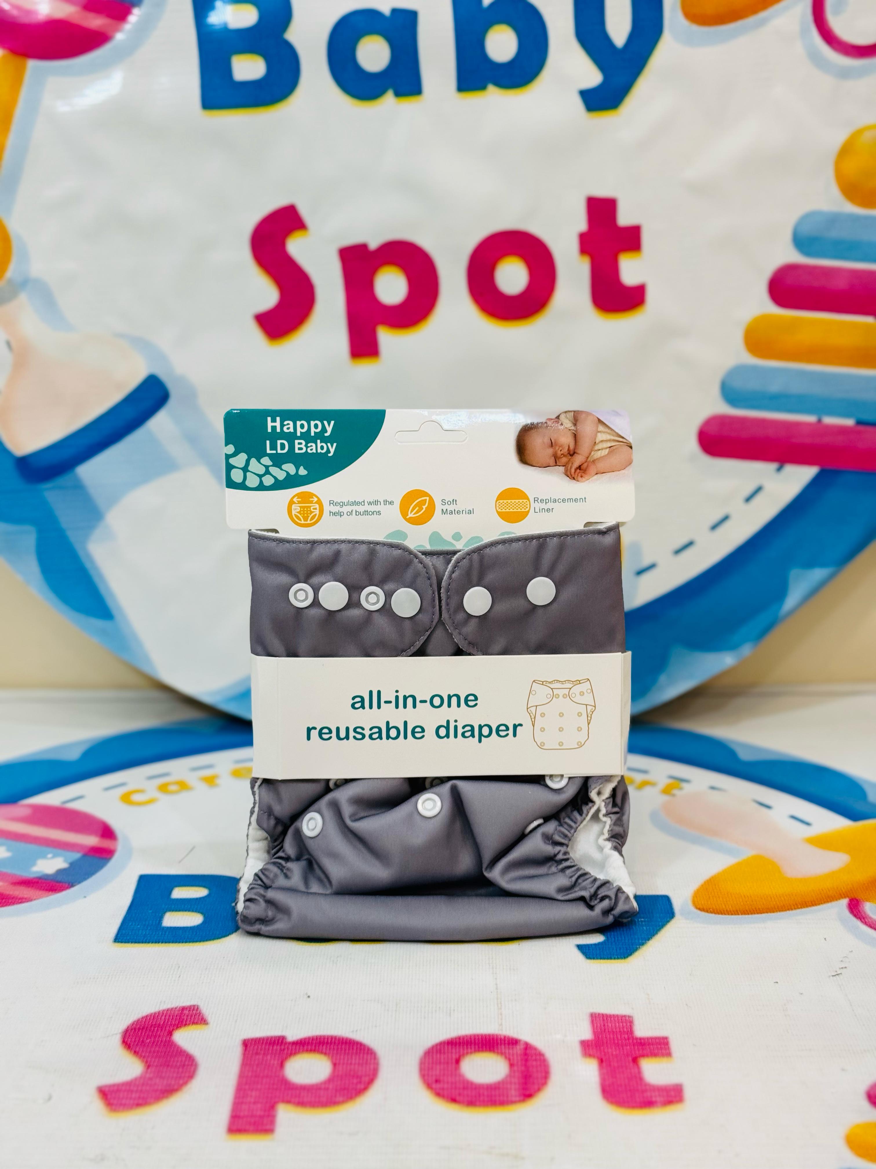 All in 1 reuseable Washable Diaper with liner(0-24m) adjustable