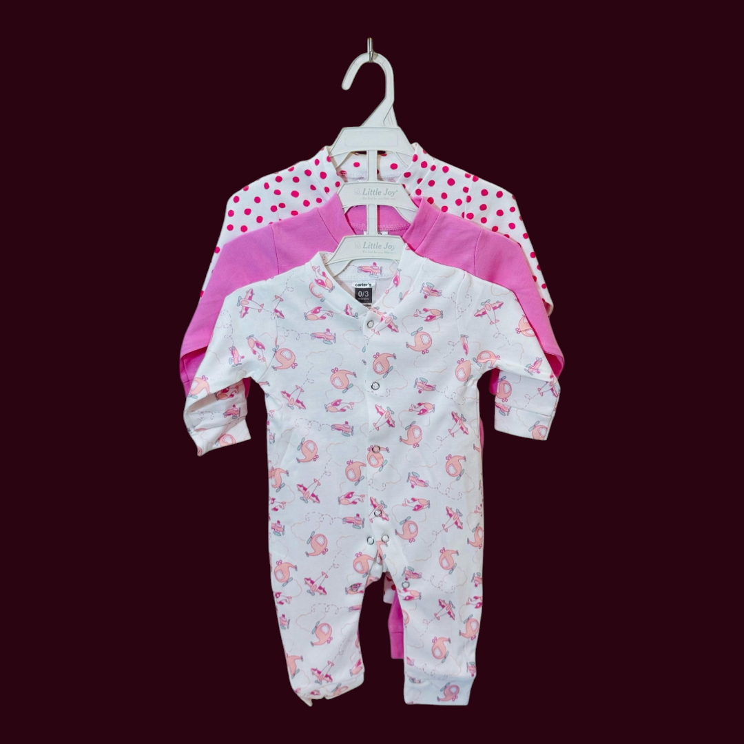Here’s a polished and SEO-friendly website product description for your Baby Pack of 3 Sleep Suit Rompers Collection:


---

Baby Pack of 3 Sleep Suit Rompers – Soft Cotton Comfort for Peaceful Sleep

Give your little one the best start to sweet dreams with our Pack of 3 Baby Sleep Suit Rompers Collection. Crafted with love using 100% soft cotton, these rompers ensure your baby enjoys maximum comfort throughout the day and night.

Product Features:

Pack Includes: 3 full-sleeve sleep suit rompers

Sizes Ava