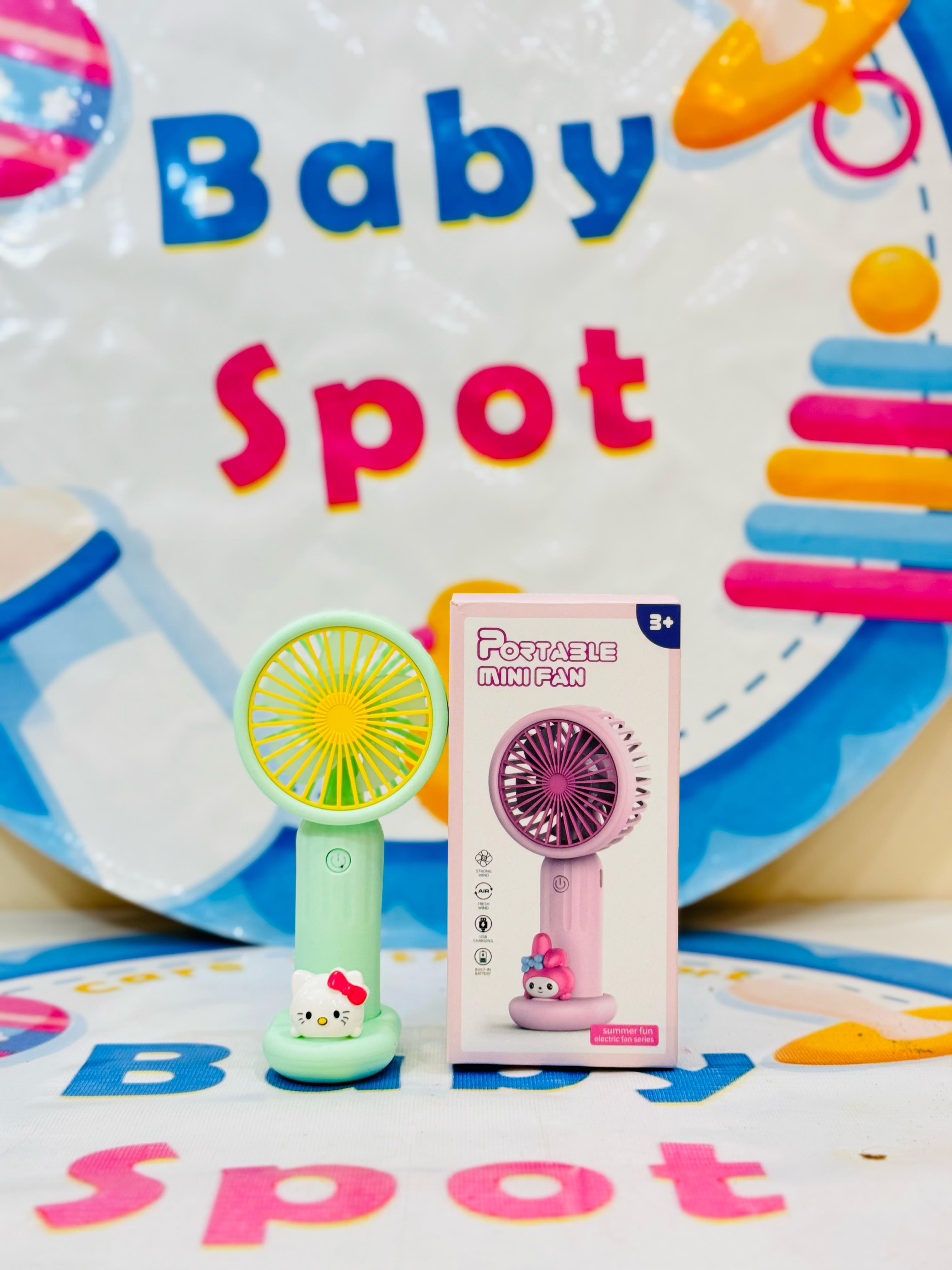 Imported Rechargeable Mini Electric Hand Fans

Cool Breeze On-The-Go!

Beat the heat with our cute and powerful mini electric fans, perfect for babies, moms & outdoor use – available in multiple fun designs & models!

Features:

Rechargeable & portable

Multiple stylish designs

Lightweight & baby-friendly

Ideal for strollers, diaper bags & travel

Perfect for:

Hot summer outings

Keeping your baby cool

Gifting & everyday use

Shop Now at: www.babyspotofficial.pk

Trusted Baby Store | Fast Delivery All O