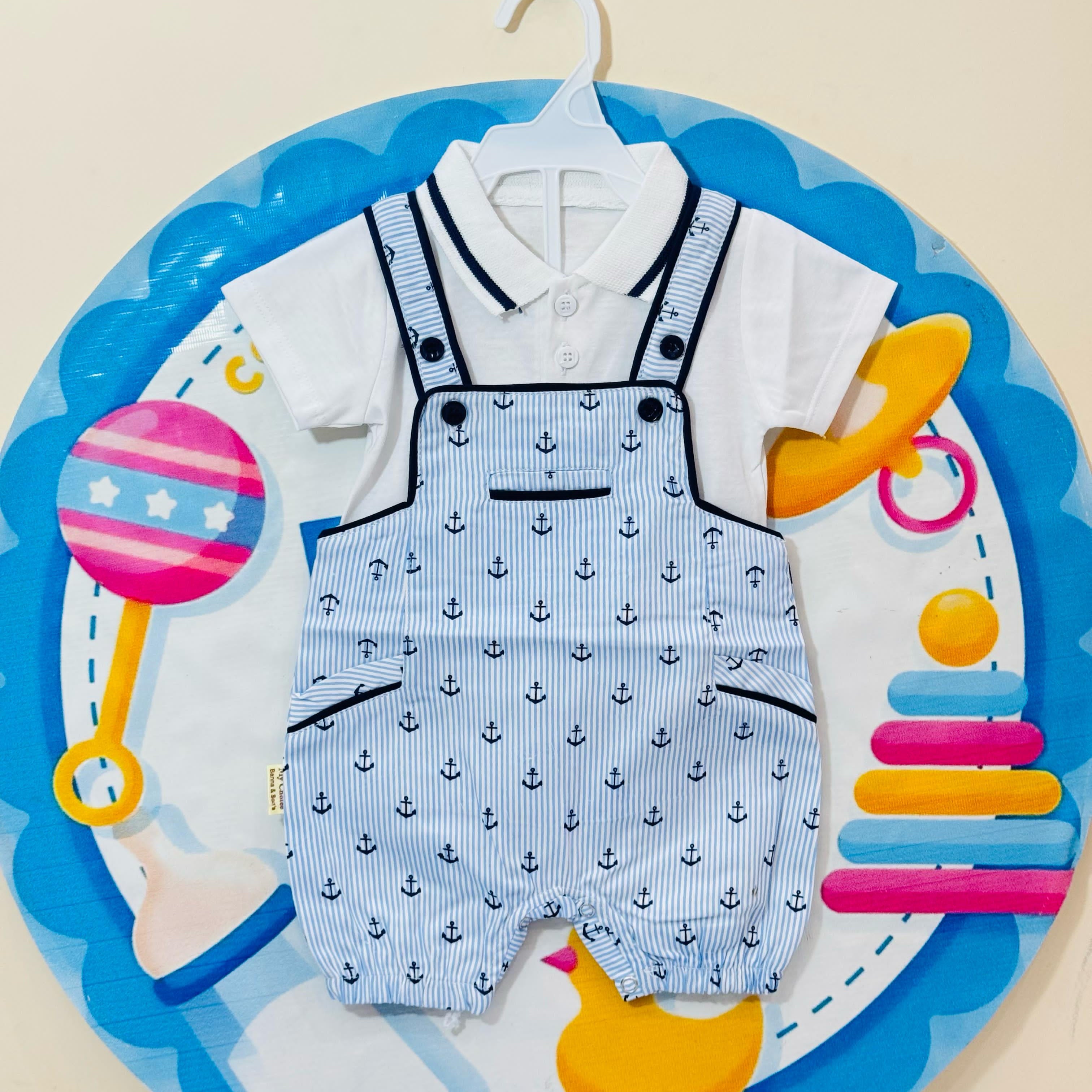 Imported Baby Rompers Collection – Premium Quality
Your baby’s comfort meets adorable sailor-style fashion!

• Sizes: 0-3 & 3-6 6-9 months
• Price: Rs. 1450 only
• Designs: Cute anchor prints with buttoned suspenders
• Fabric: Soft, breathable imported material – ideal for summer

These premium baby rompers are perfect for everyday wear or special outings. The overall style with collared shirt gives a charming look while ensuring maximum comfort for your newborn.

Order now from Pakistan’s favorite baby onl