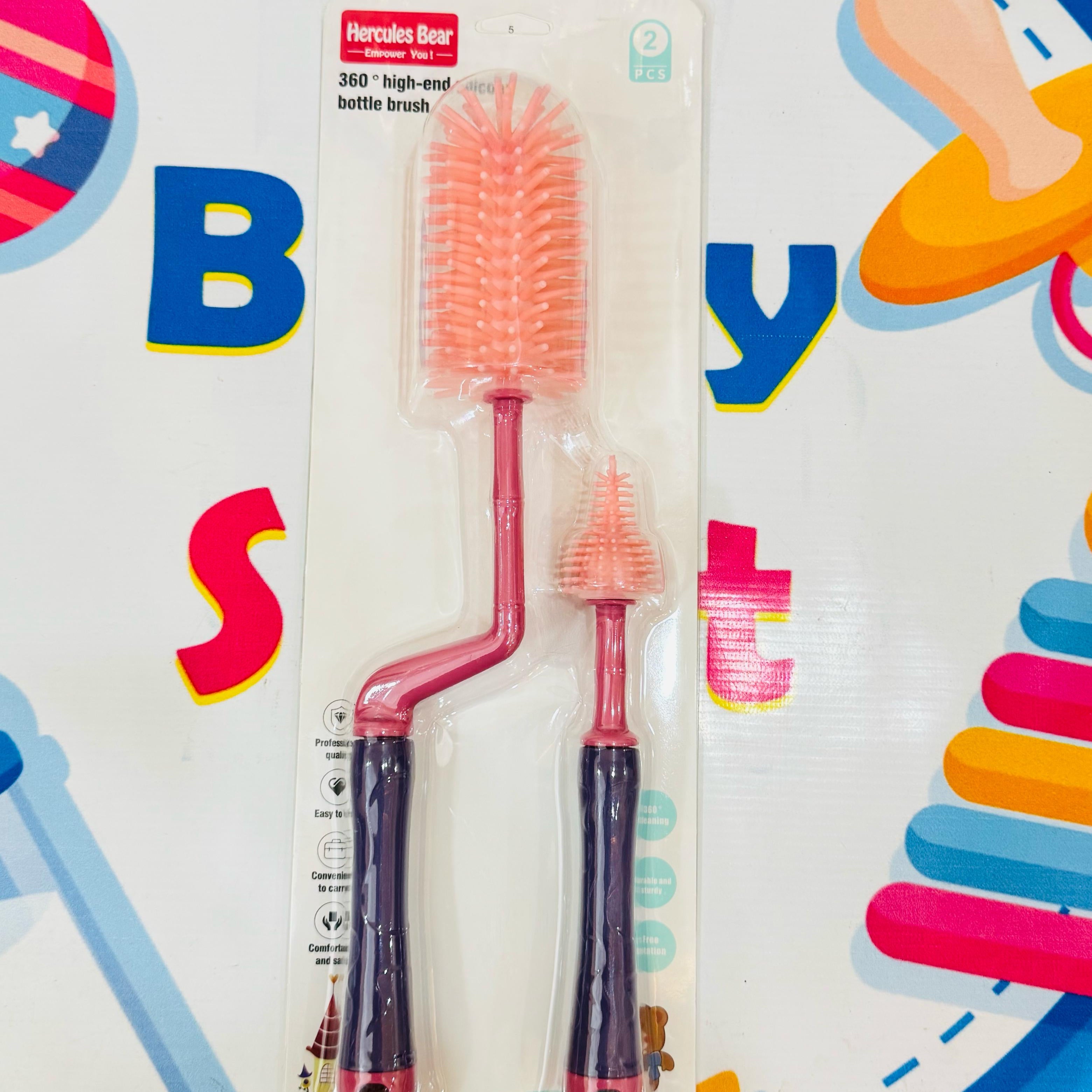 🍼✨ Premium Silicone Baby Feeder Brushes (360° Rotation) ✨🍼
Your baby's hygiene starts with the perfect clean! 👶💧

Introducing our high-end silicone bottle brush set – designed for effortless cleaning, maximum hygiene, and mom-approved convenience 💕

🔹 Product Features:
✔️ 360° Rotation for deep cleaning
✔️ Made from soft, durable & food-grade silicone
✔️ Scratch-free & safe for all bottle types
✔️ Ergonomic grip – easy to handle
✔️ Includes 2 brushes – for bottle + nipple
✔️ Anti-bacterial & heat-resi