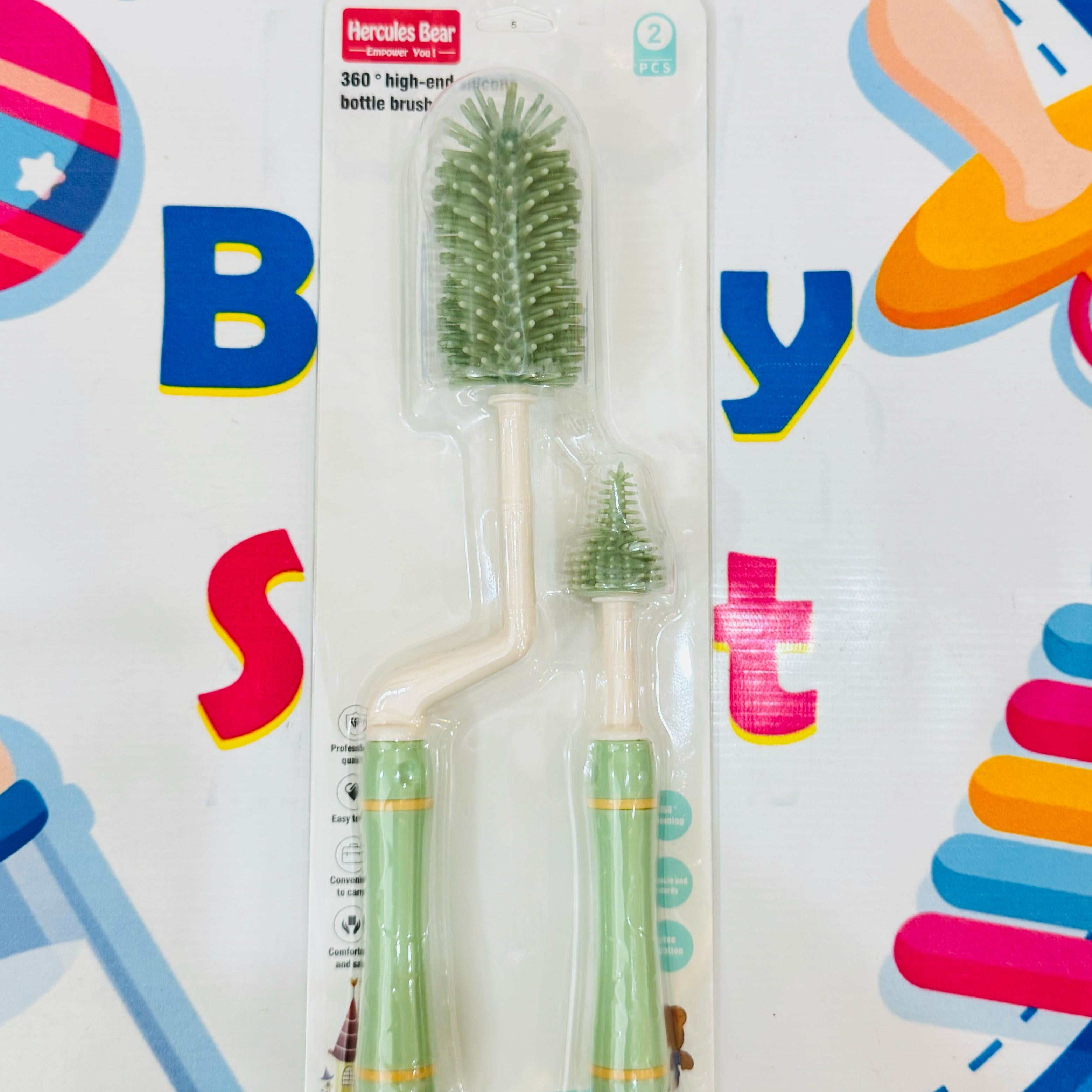 🍼✨ Premium Silicone Baby Feeder Brushes (360° Rotation) ✨🍼
Your baby's hygiene starts with the perfect clean! 👶💧

Introducing our high-end silicone bottle brush set – designed for effortless cleaning, maximum hygiene, and mom-approved convenience 💕

🔹 Product Features:
✔️ 360° Rotation for deep cleaning
✔️ Made from soft, durable & food-grade silicone
✔️ Scratch-free & safe for all bottle types
✔️ Ergonomic grip – easy to handle
✔️ Includes 2 brushes – for bottle + nipple
✔️ Anti-bacterial & heat-resi