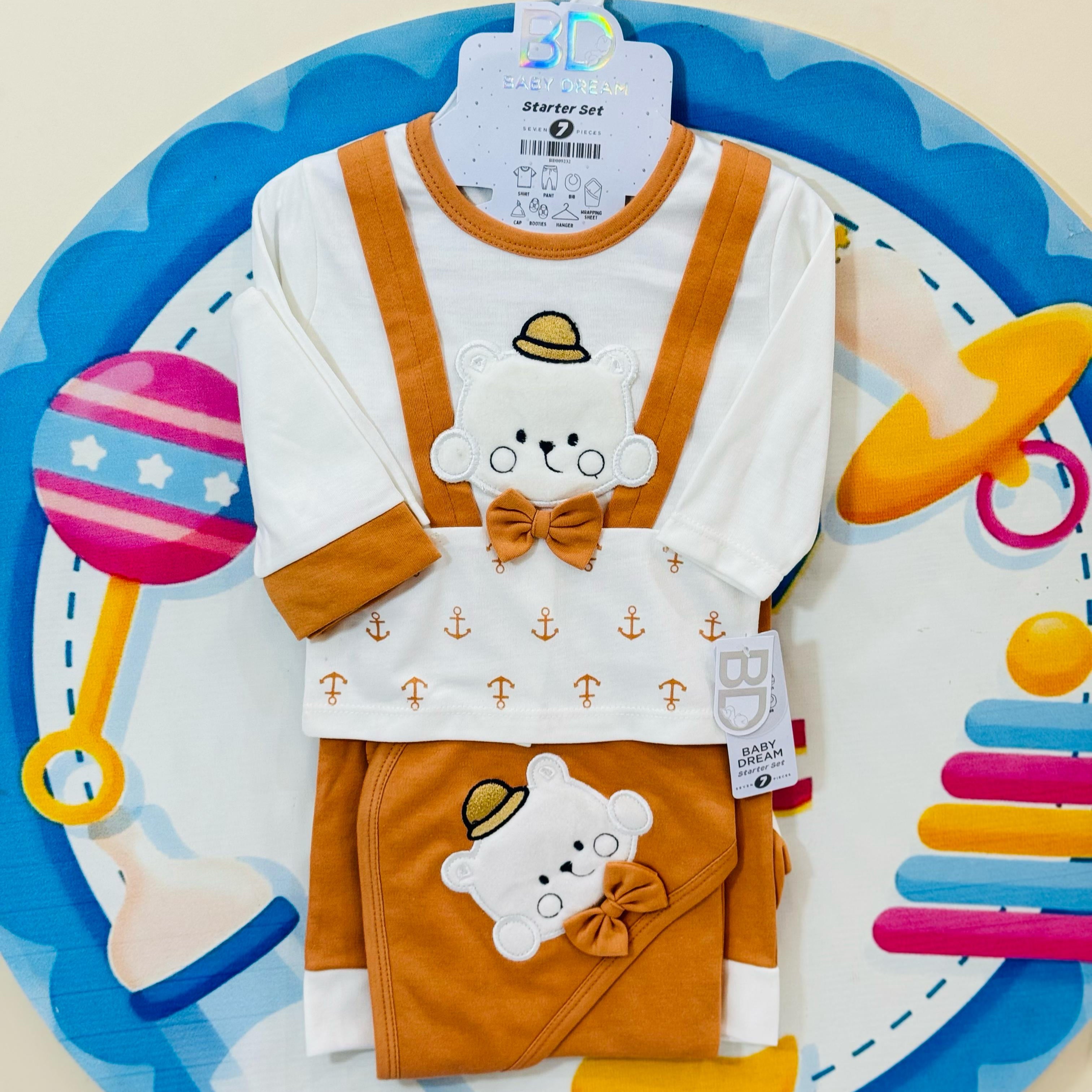 Here’s your updated and optimized Instagram product description for a 5-piece baby starter set (shirt, trouser, bib, cap, hanger), using trending keywords and hashtags relevant to baby clothing for newborns in Pakistan:


---

🧸 Baby 5 Pcs Blended Stuff Starter Set Collection 🌈👶

Make your newborn's first wardrobe special with our premium imported 5-piece starter set – designed with love and comfort for your baby’s delicate skin! 🇵🇰

💖 High-Quality Summer Material – Soft, breathable & gentle for newbo
