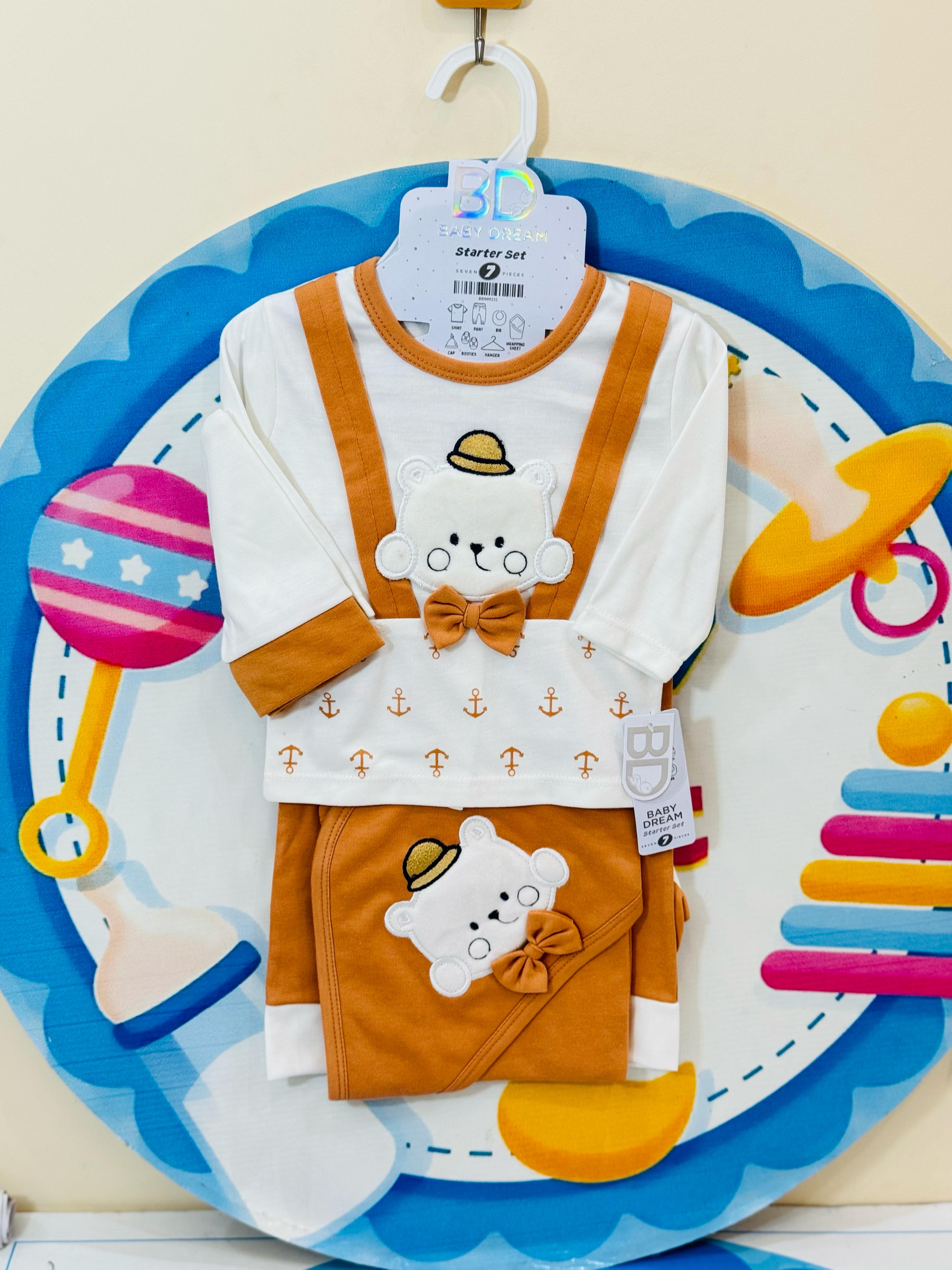 Here’s your updated and optimized Instagram product description for a 5-piece baby starter set (shirt, trouser, bib, cap, hanger), using trending keywords and hashtags relevant to baby clothing for newborns in Pakistan:


---

🧸 Baby 5 Pcs Blended Stuff Starter Set Collection 🌈👶

Make your newborn's first wardrobe special with our premium imported 5-piece starter set – designed with love and comfort for your baby’s delicate skin! 🇵🇰

💖 High-Quality Summer Material – Soft, breathable & gentle for newbo