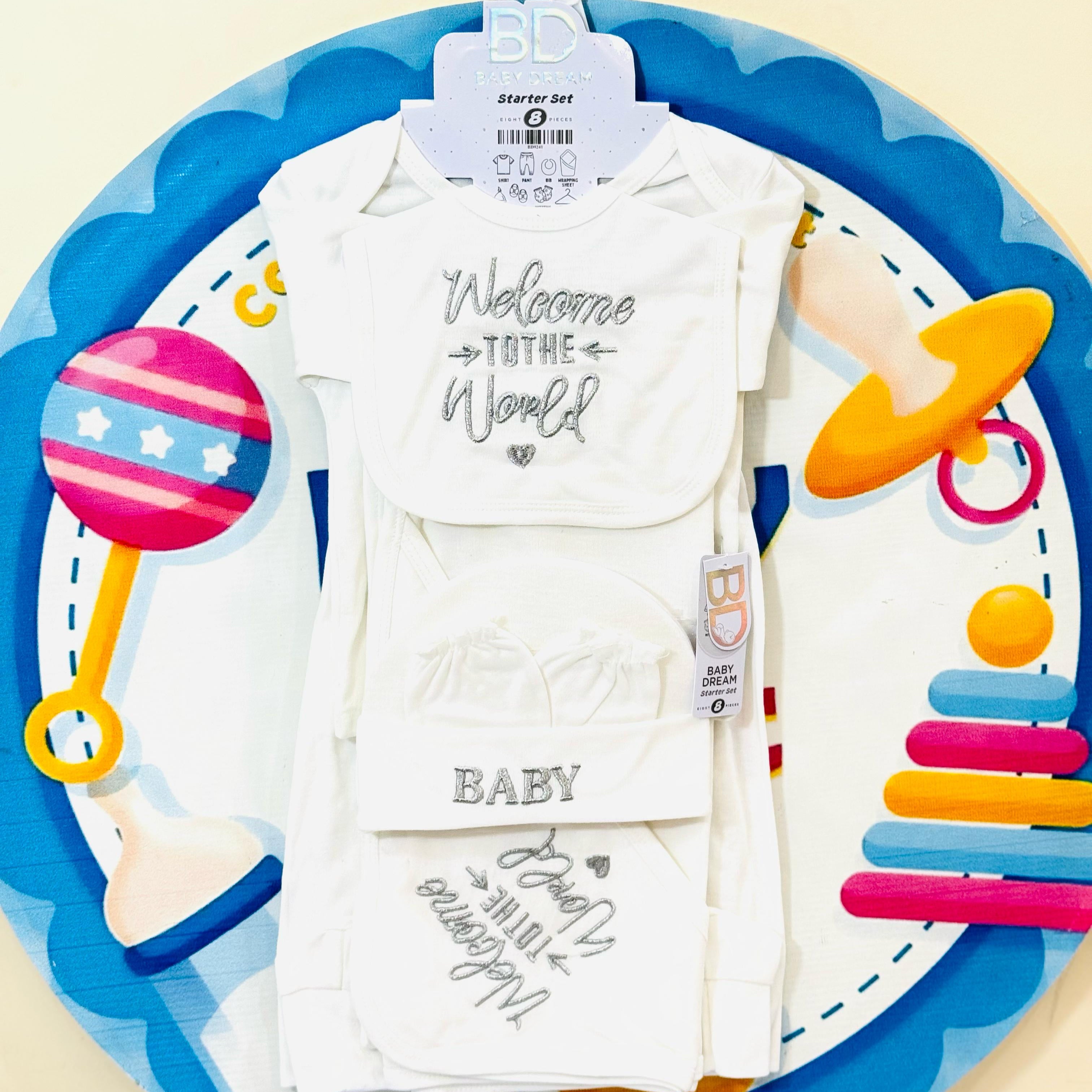 Here’s your updated and optimized Instagram product description for a 5-piece baby starter set (shirt, trouser, bib, cap, hanger), using trending keywords and hashtags relevant to baby clothing for newborns in Pakistan:


---

🧸 Baby 5 Pcs Blended Stuff Starter Set Collection 🌈👶

Make your newborn's first wardrobe special with our premium imported 5-piece starter set – designed with love and comfort for your baby’s delicate skin! 🇵🇰

💖 High-Quality Summer Material – Soft, breathable & gentle for newbo