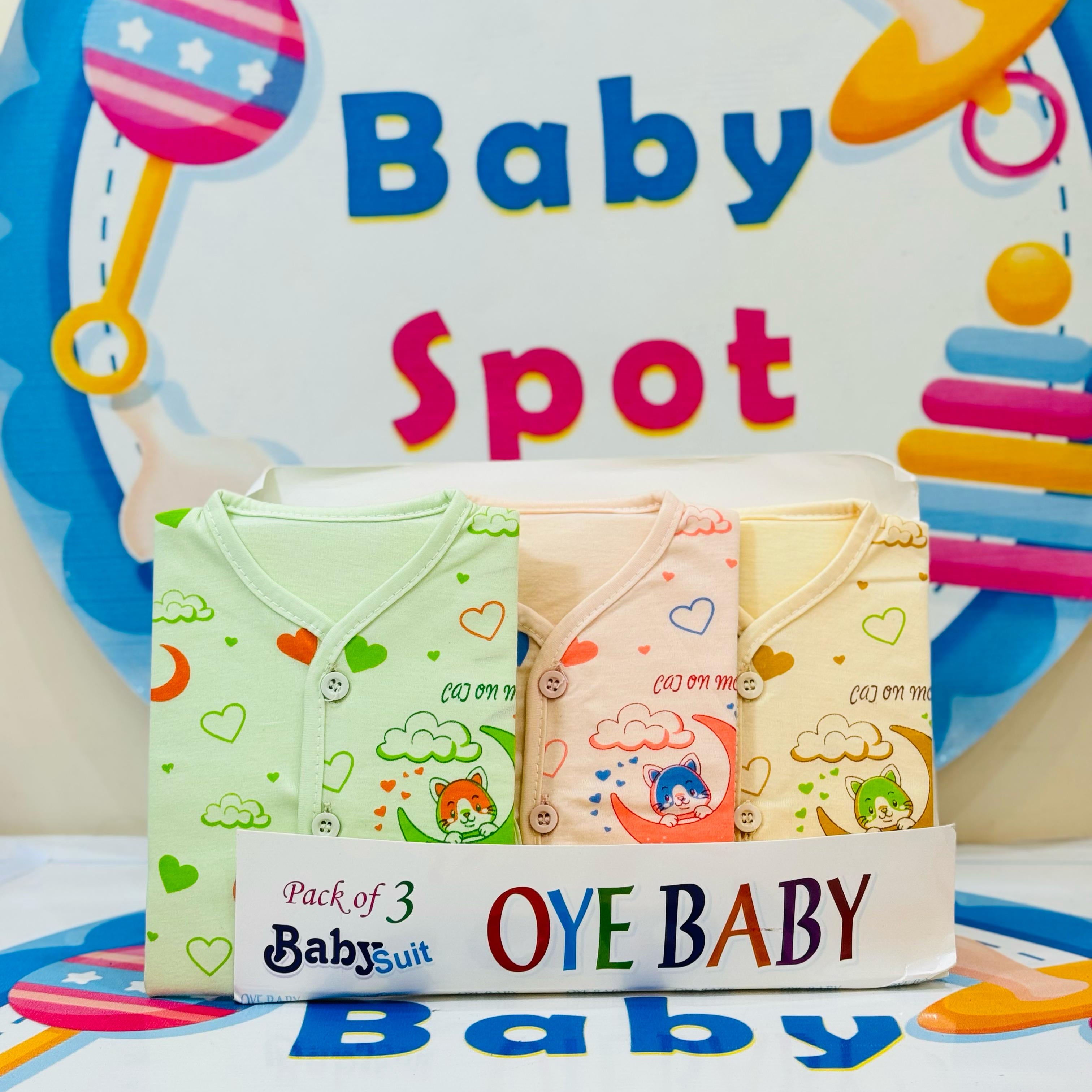 Baby Suits Set – Pack of 3 with Matching Cap