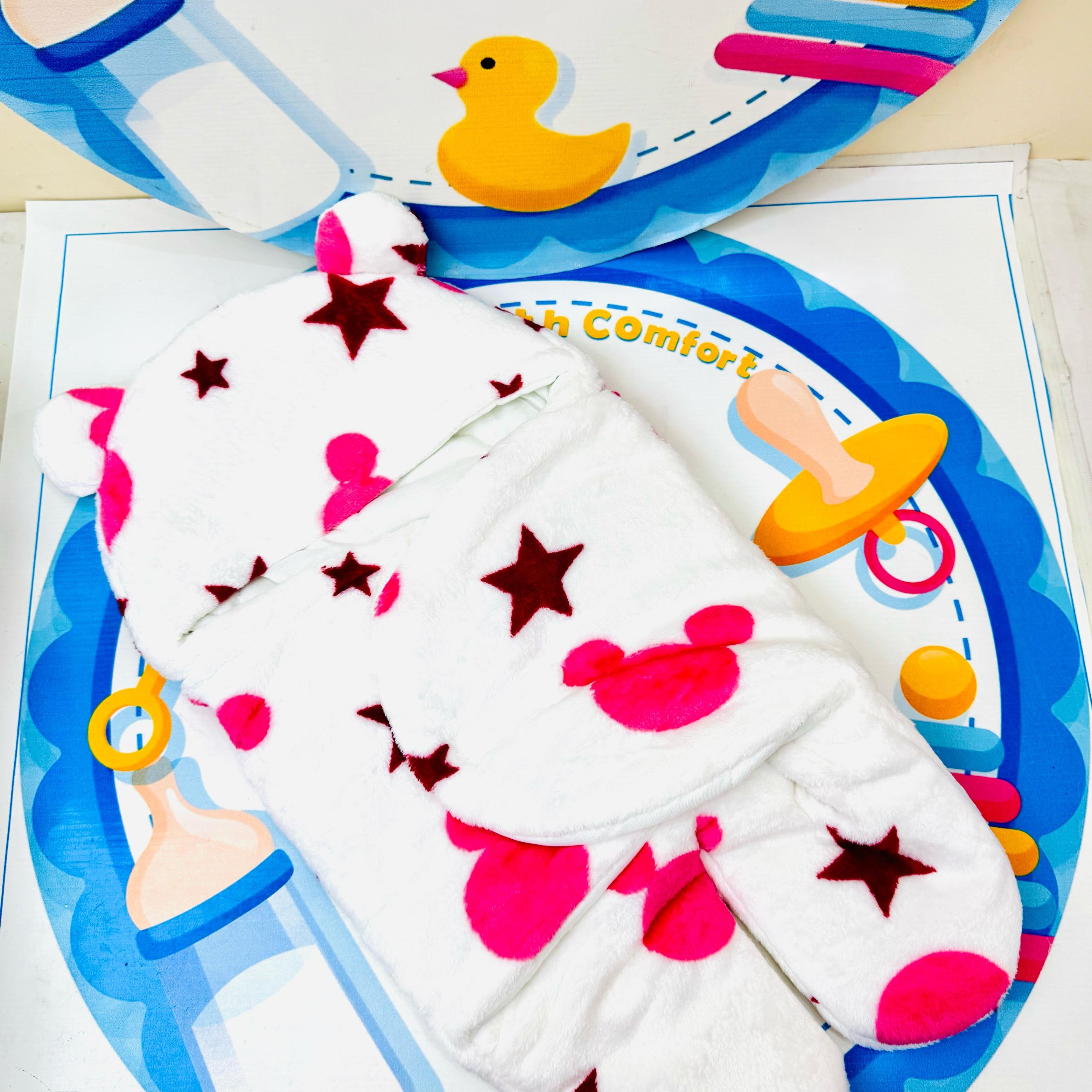 🍼 Imported Baby Winter Wrapping Swaddle Collection 🍼

Keep your little one warm, cozy, and stylish this winter with our premium imported baby swaddles — designed with love for your newborn's comfort and care.

⭐ Product Features:

✅ Imported Premium Quality: Ultra-soft fleece material perfect for delicate baby skin

✅ Winter Essential: Provides full warmth and comfort in colder months

✅ Cute Ear Hoodie Design: Comes with an adorable hood featuring bear-style ears

✅ Comfort Fit: Easy-to-wrap design with 