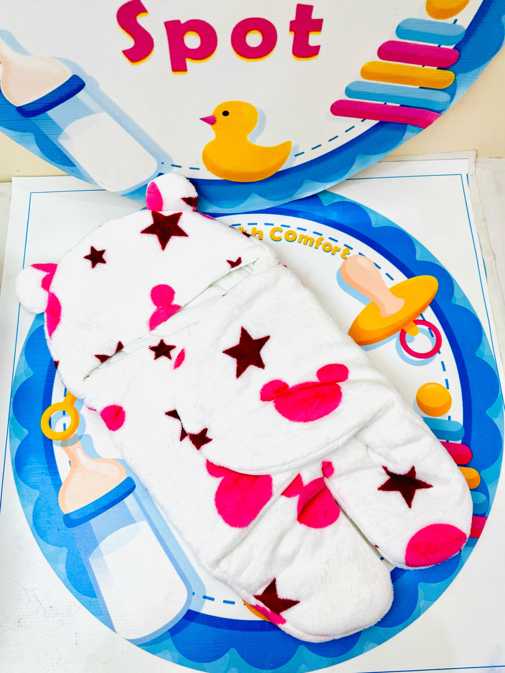 🍼 Imported Baby Winter Wrapping Swaddle Collection 🍼

Keep your little one warm, cozy, and stylish this winter with our premium imported baby swaddles — designed with love for your newborn's comfort and care.

⭐ Product Features:

✅ Imported Premium Quality: Ultra-soft fleece material perfect for delicate baby skin

✅ Winter Essential: Provides full warmth and comfort in colder months

✅ Cute Ear Hoodie Design: Comes with an adorable hood featuring bear-style ears

✅ Comfort Fit: Easy-to-wrap design with 