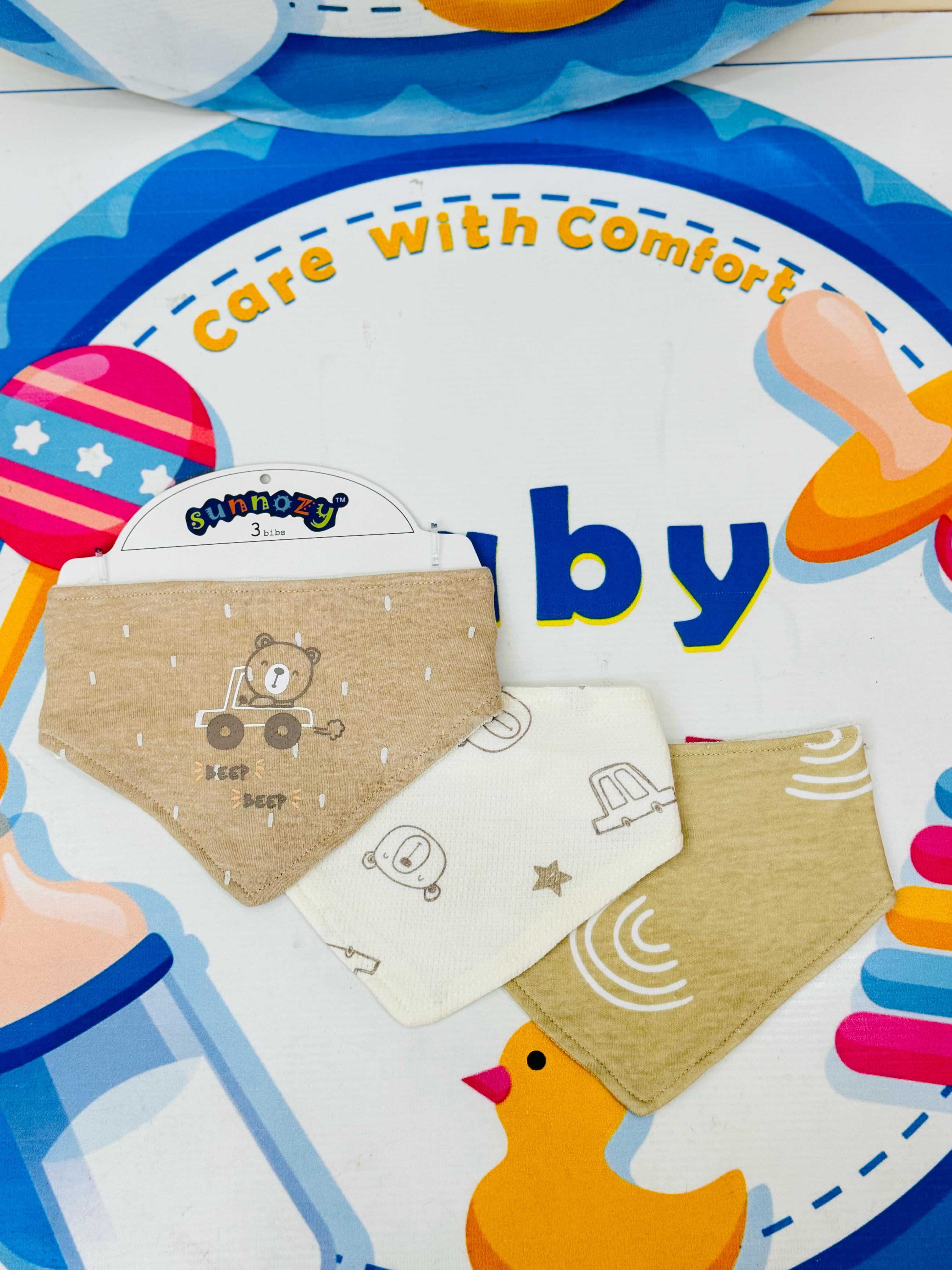 Sunnozy Premium Bandana Bibs – Set of 3