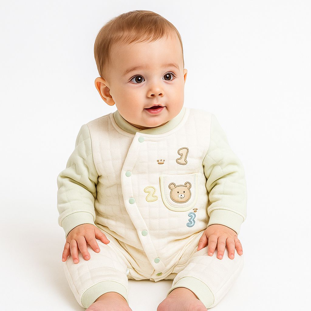 Baby Quilted Winter Rompers – Cozy & Stylish