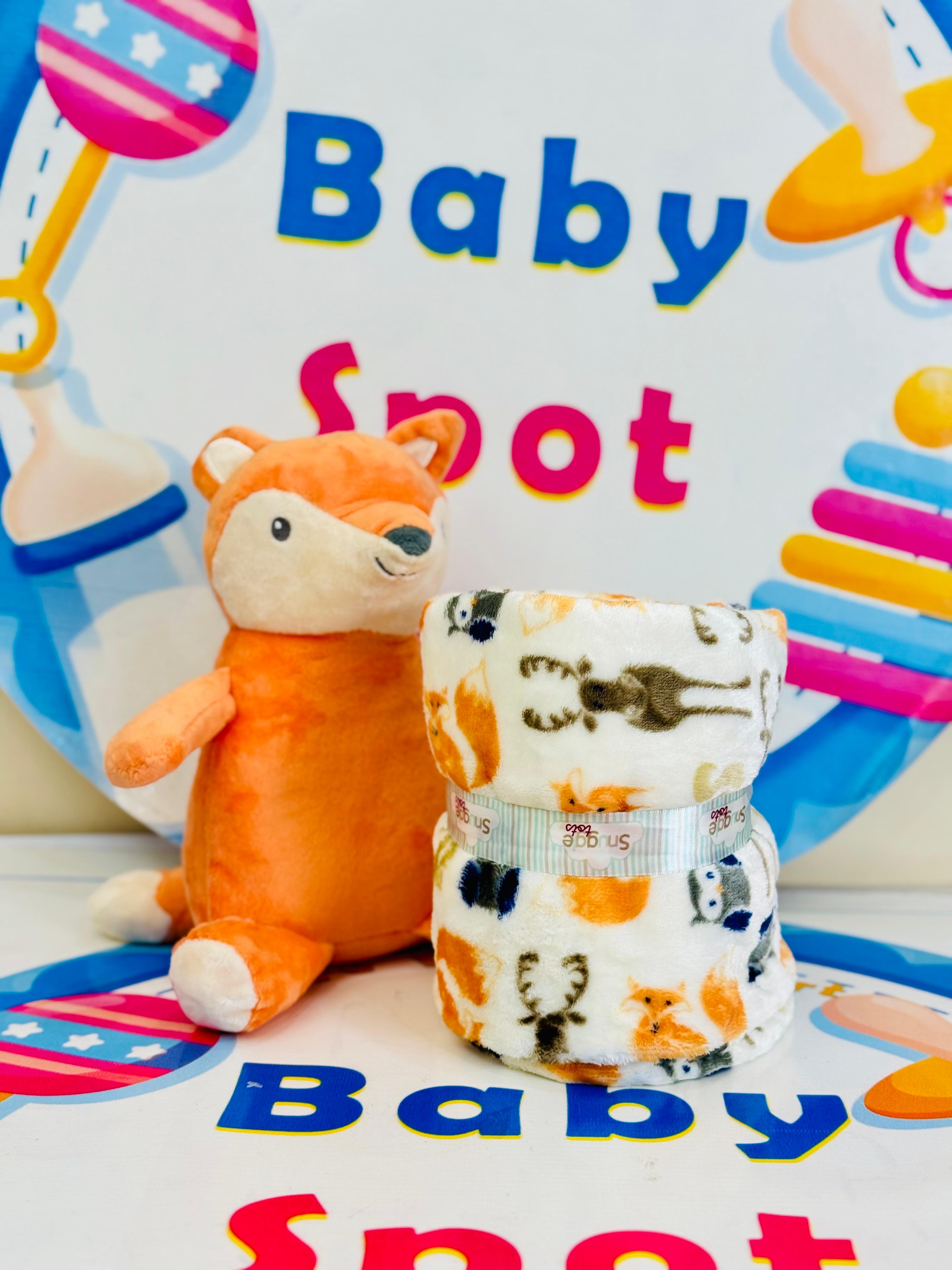 🧸 Hudson Baby Blanket with Stuff Toy