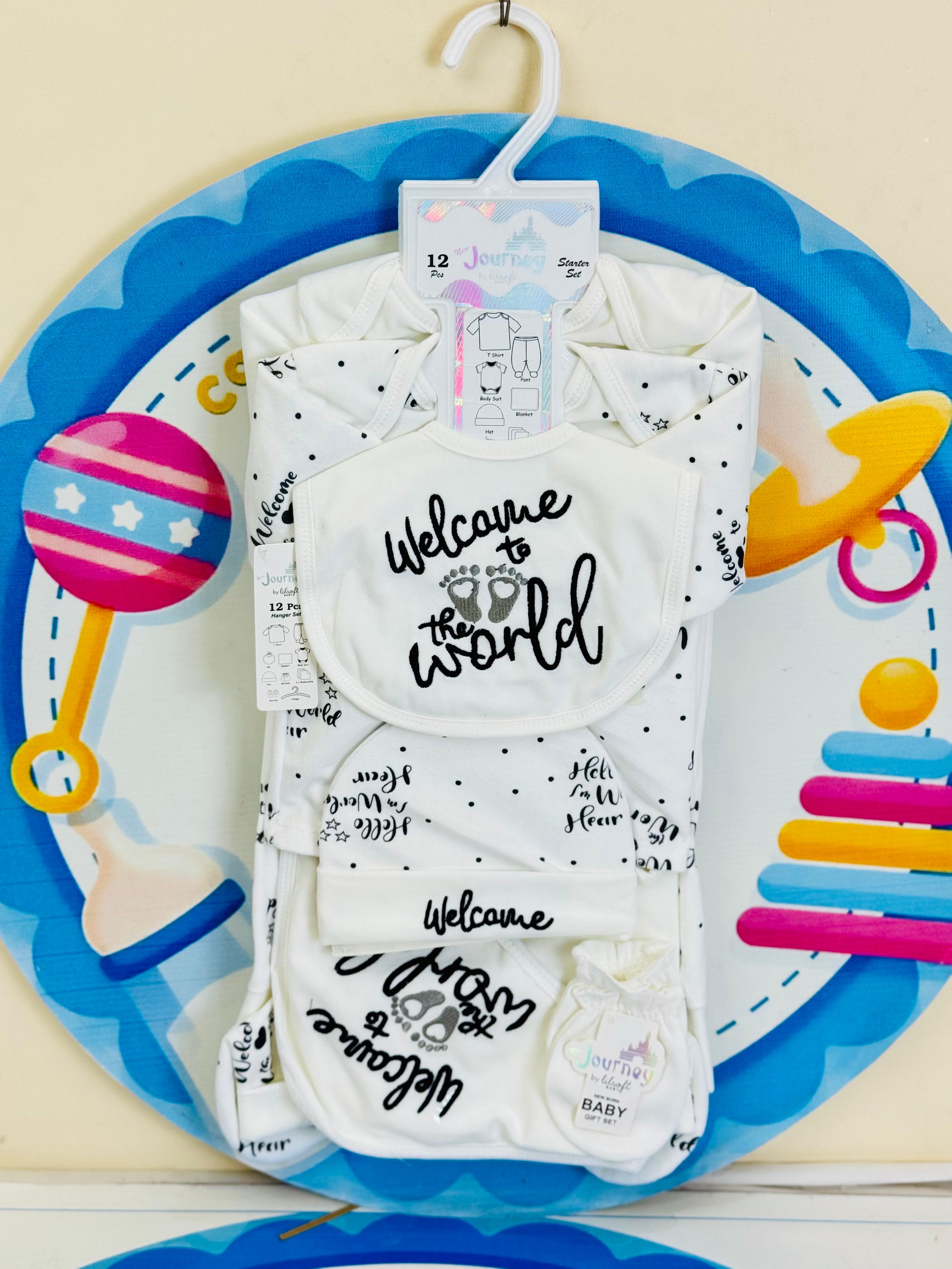 🧸❄️ 12 Pcs Winter Fleece Baby Starter Set – Welcome to the World, Little One! 🌍💖

Celebrate the arrival of your newborn with love, warmth & care 🤱. Our premium 12-piece fleece collection is designed with a special “Welcome to the World” theme – making it the perfect gift for new parents and their little bundle of joy. Soft, cozy, and gentle on delicate skin, this set has everything needed for the perfect start.

👶 What’s Inside (12 Pieces):

👕 1 Warm Shirt
👖 1 Cozy Trouser
🍼 1 Soft Bib
🧢 1 Cute Cap