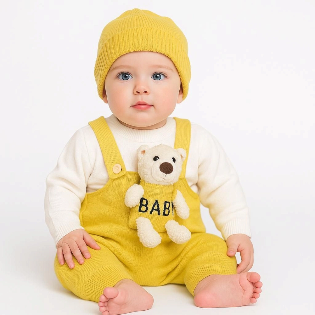 Imported Woolen Baby Rompers with cap