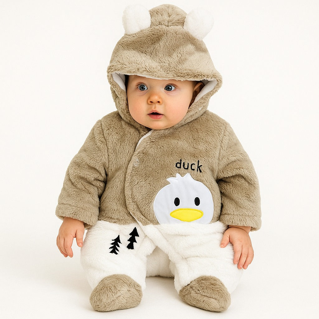 Baby Quilted Fur Winter Rompers – Cozy & Stylish