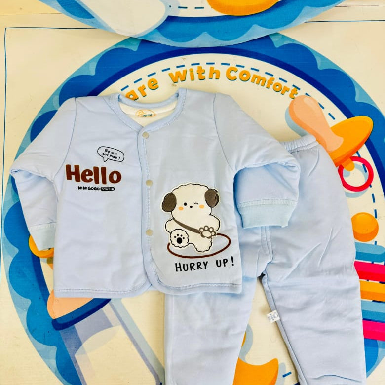Winter quilted 2 pc baby suits