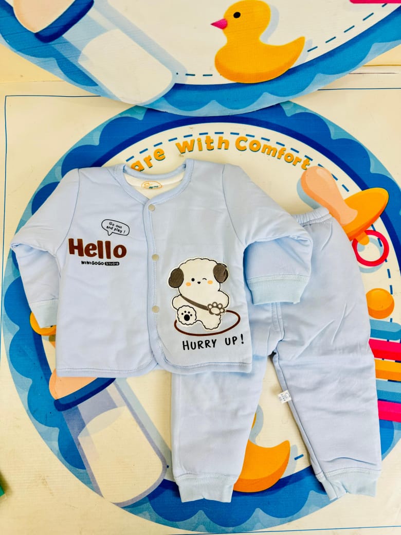 Winter quilted 2 pc baby suits
