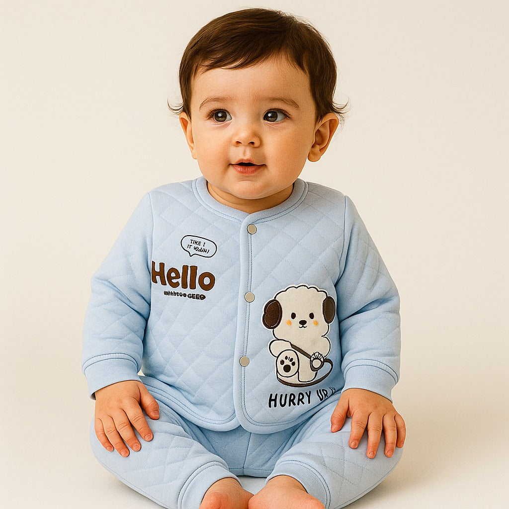 Winter quilted 2 pc baby suits