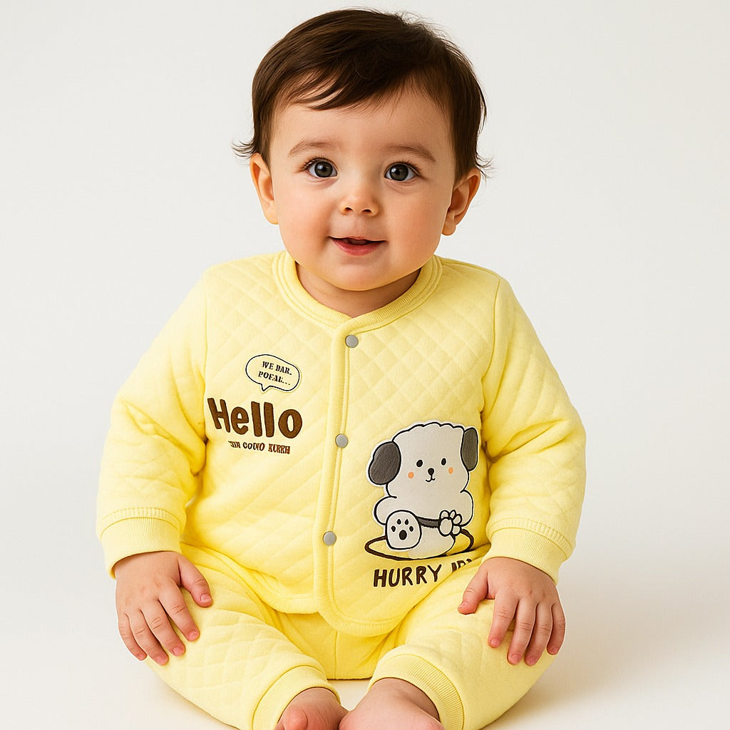 Winter quilted 2 pc baby suits