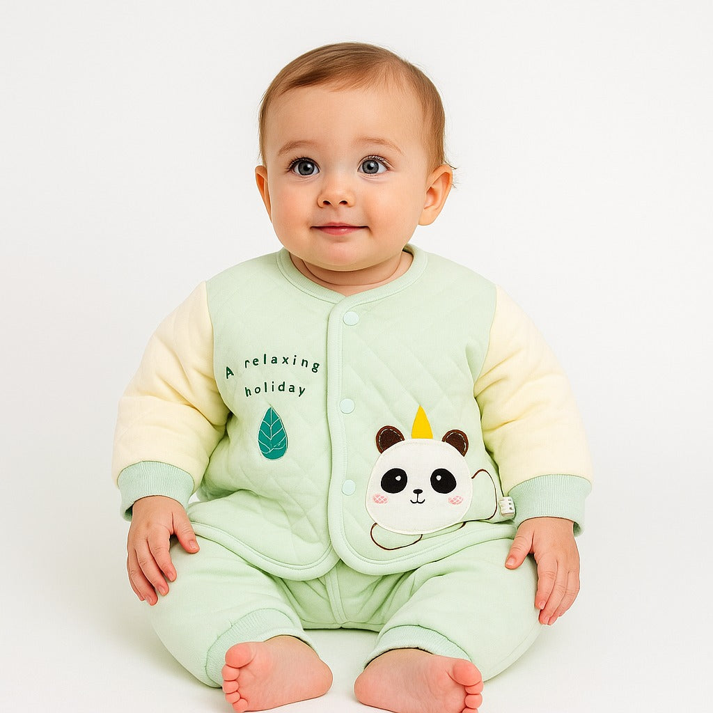 Winter quilted 2 pc baby suits