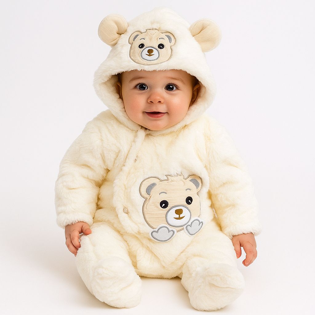 Baby Quilted Fur Winter Rompers – Cozy & Stylish