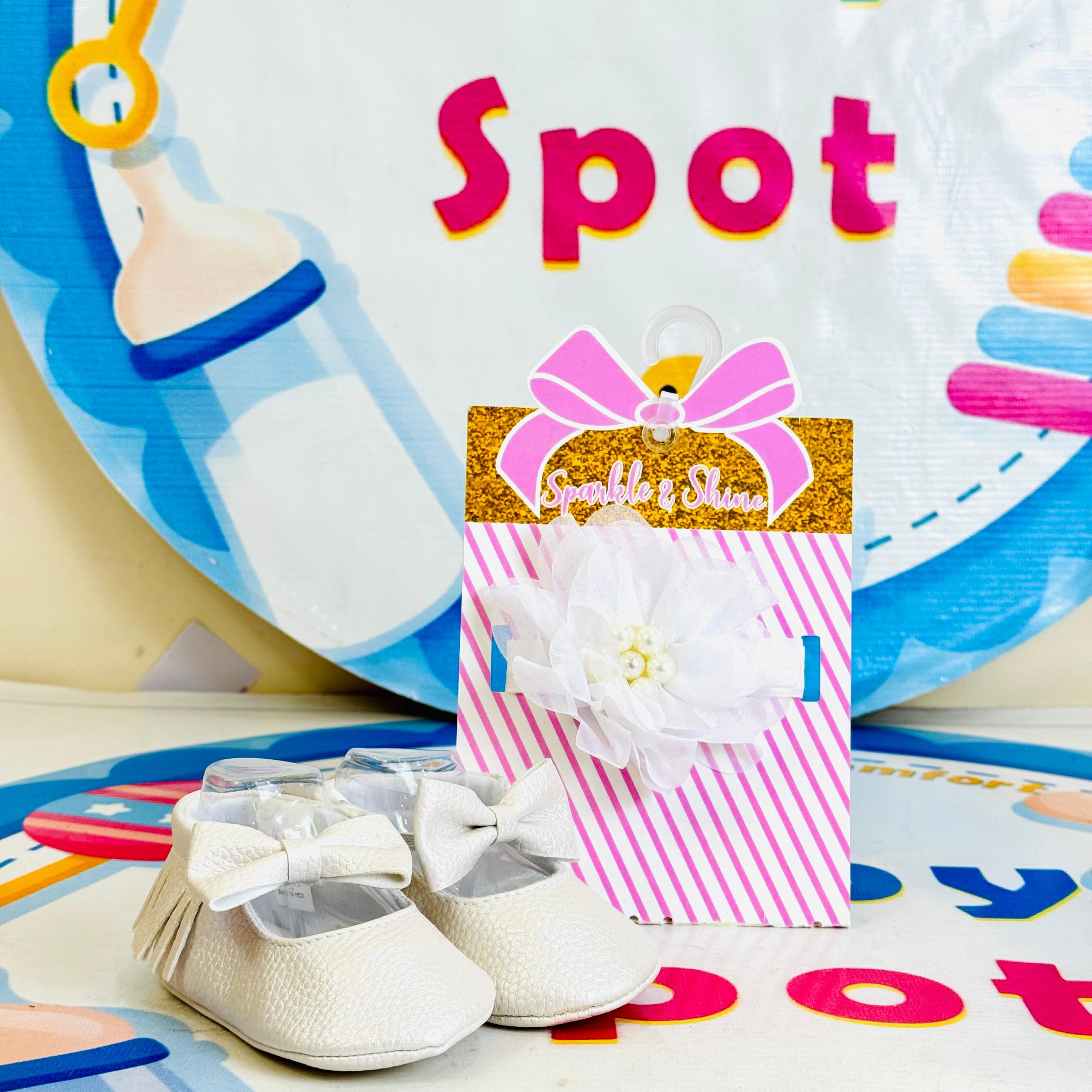 👶💖 Fancy Baby Shoes & Hair Band Set